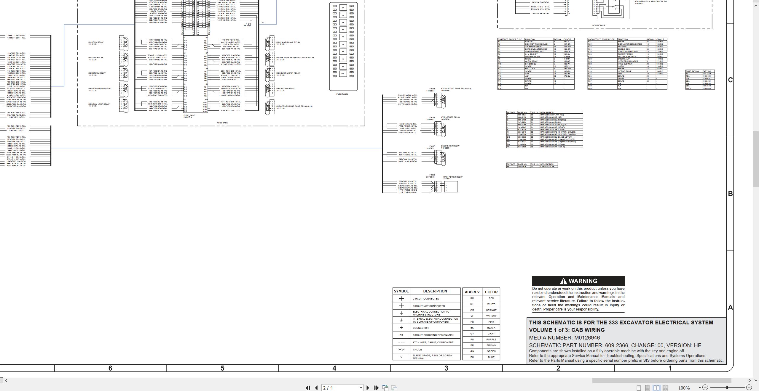 CAT Excavator 333 Electrical Hydraulic Schematic (2)