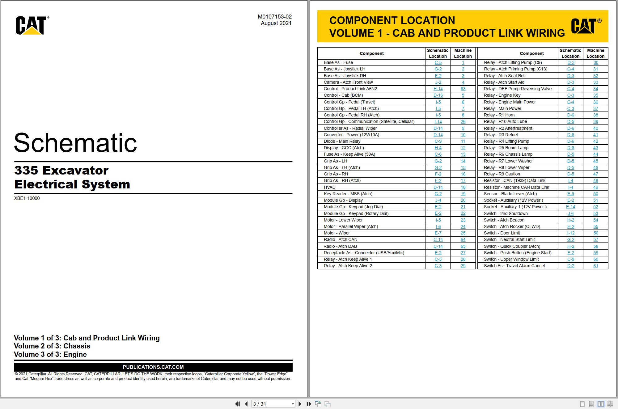 CAT Excavator 335 Electrical Hydraulic Schematic (1)
