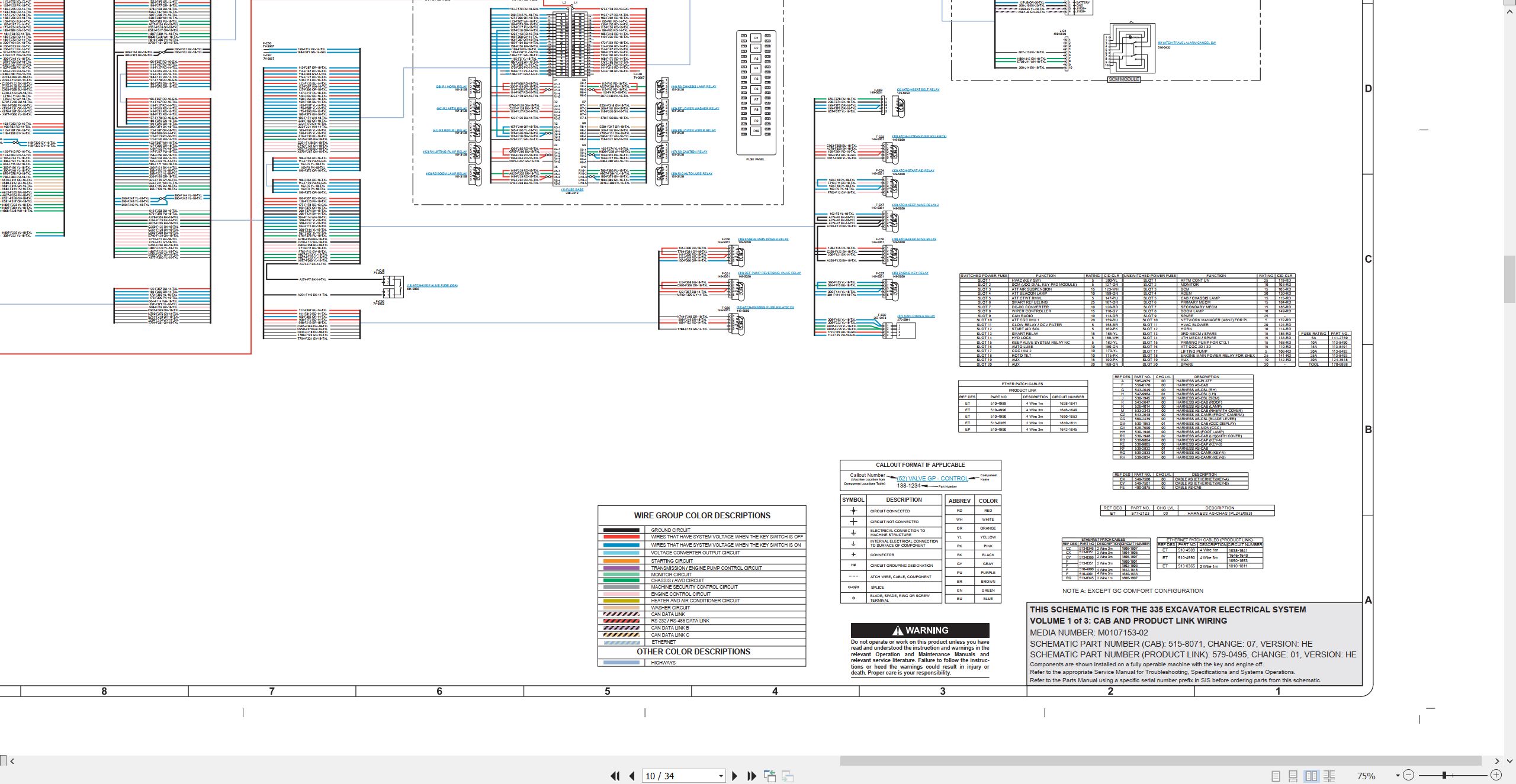 CAT Excavator 335 Electrical Hydraulic Schematic (2)