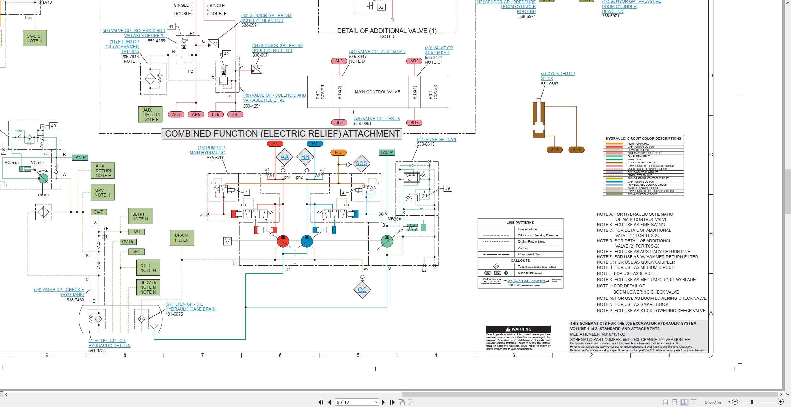 CAT Excavator 335 Electrical Hydraulic Schematic (3)