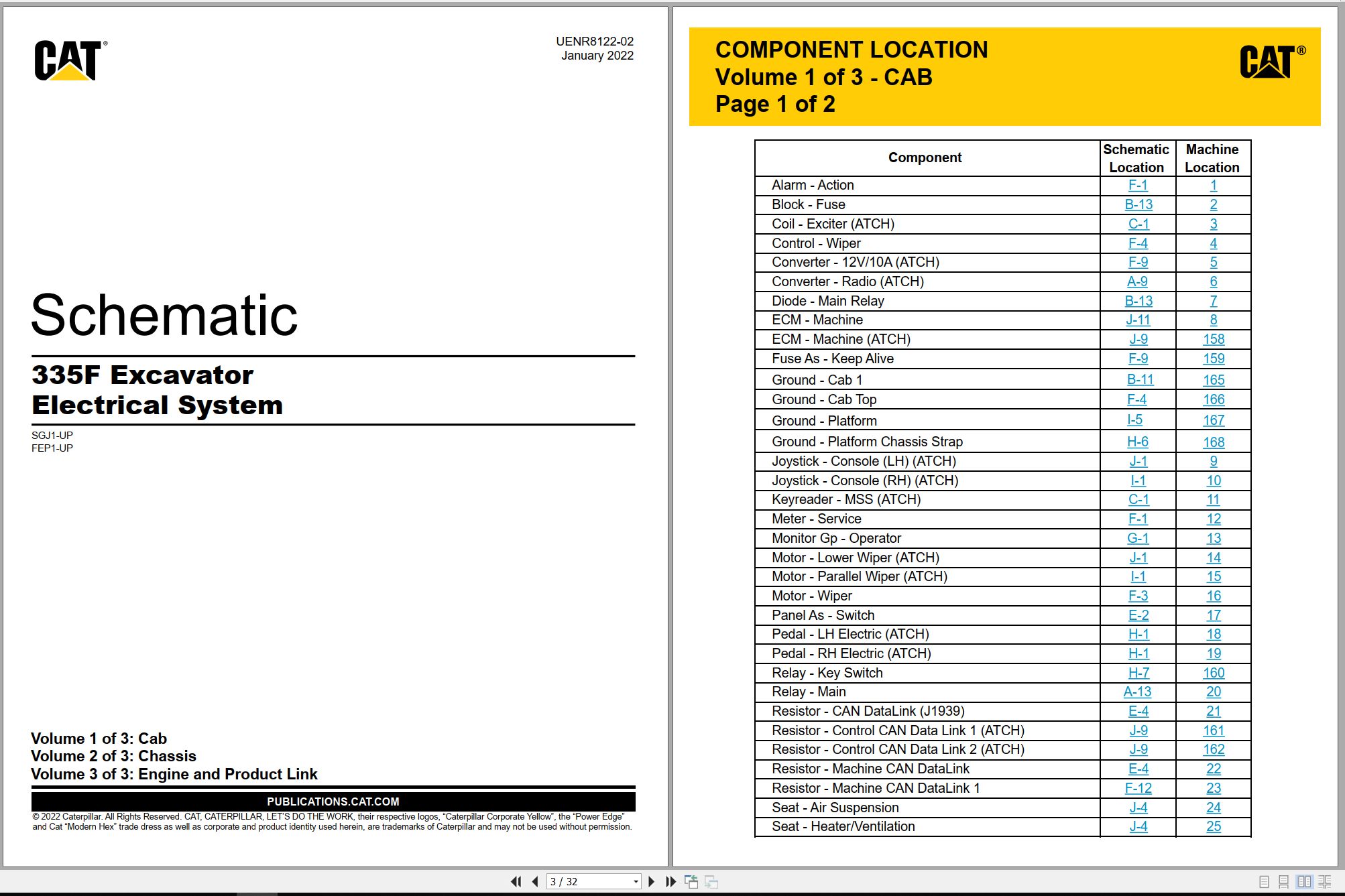 CAT Excavator 335F Electrical Hydraulic Schematic (1)