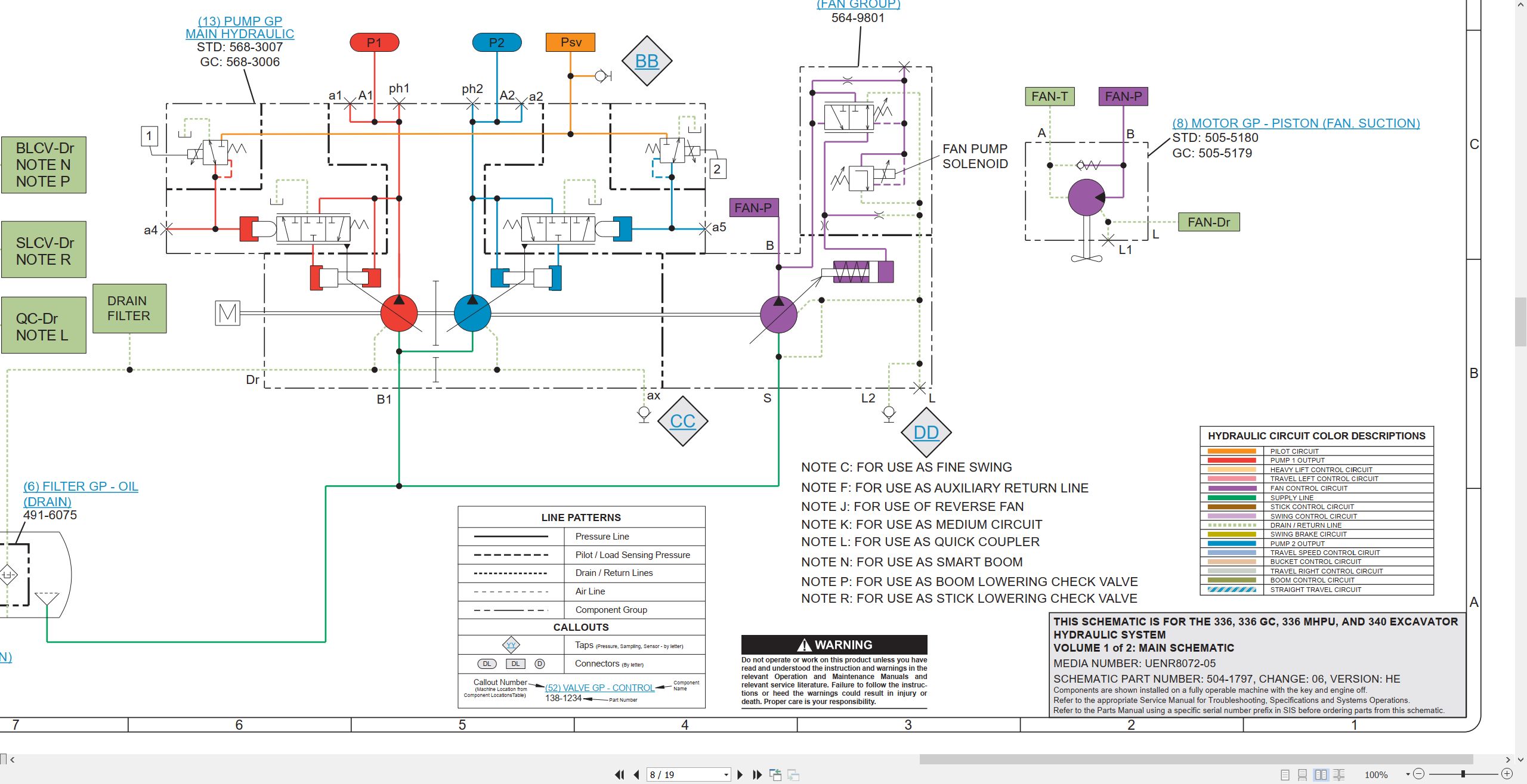 CAT Excavator 336 GC Electrical Hydraulic Schematic (3)