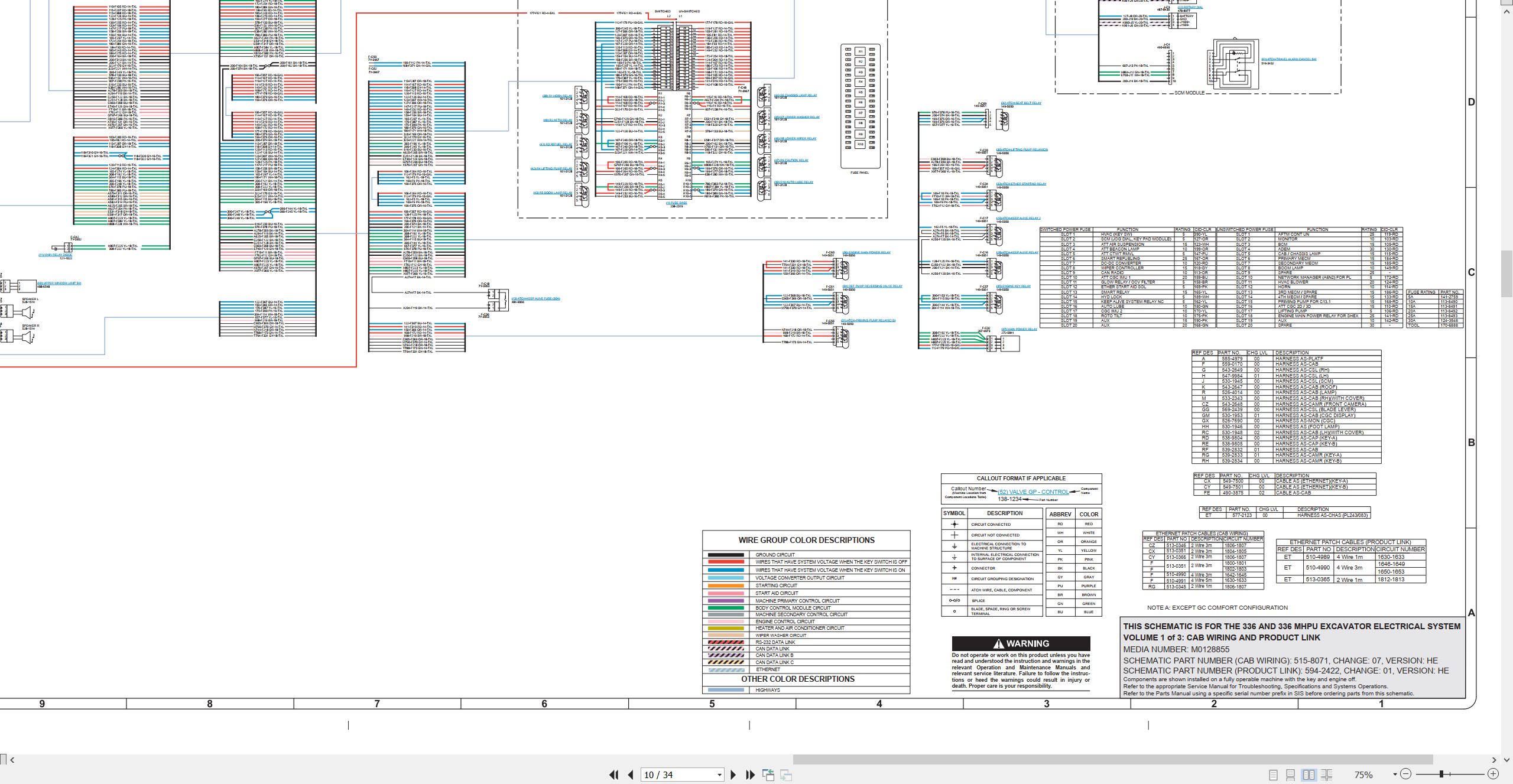 CAT Excavator 336 MHPU Electrical Hydraulic Schematic (2)