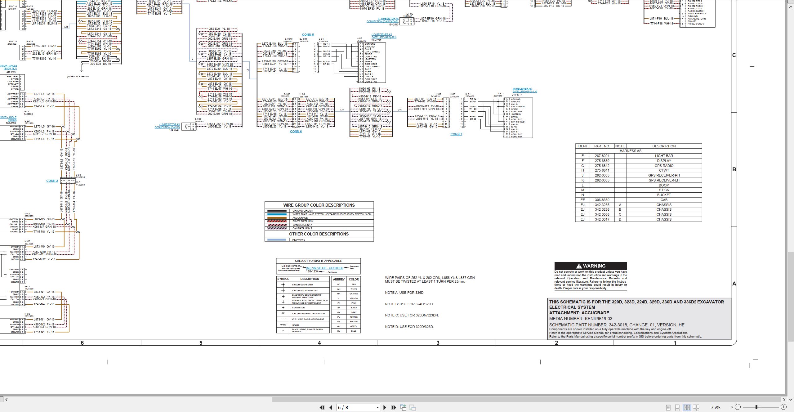 CAT Excavator 336D Electrical Hydraulic Schematic (2)