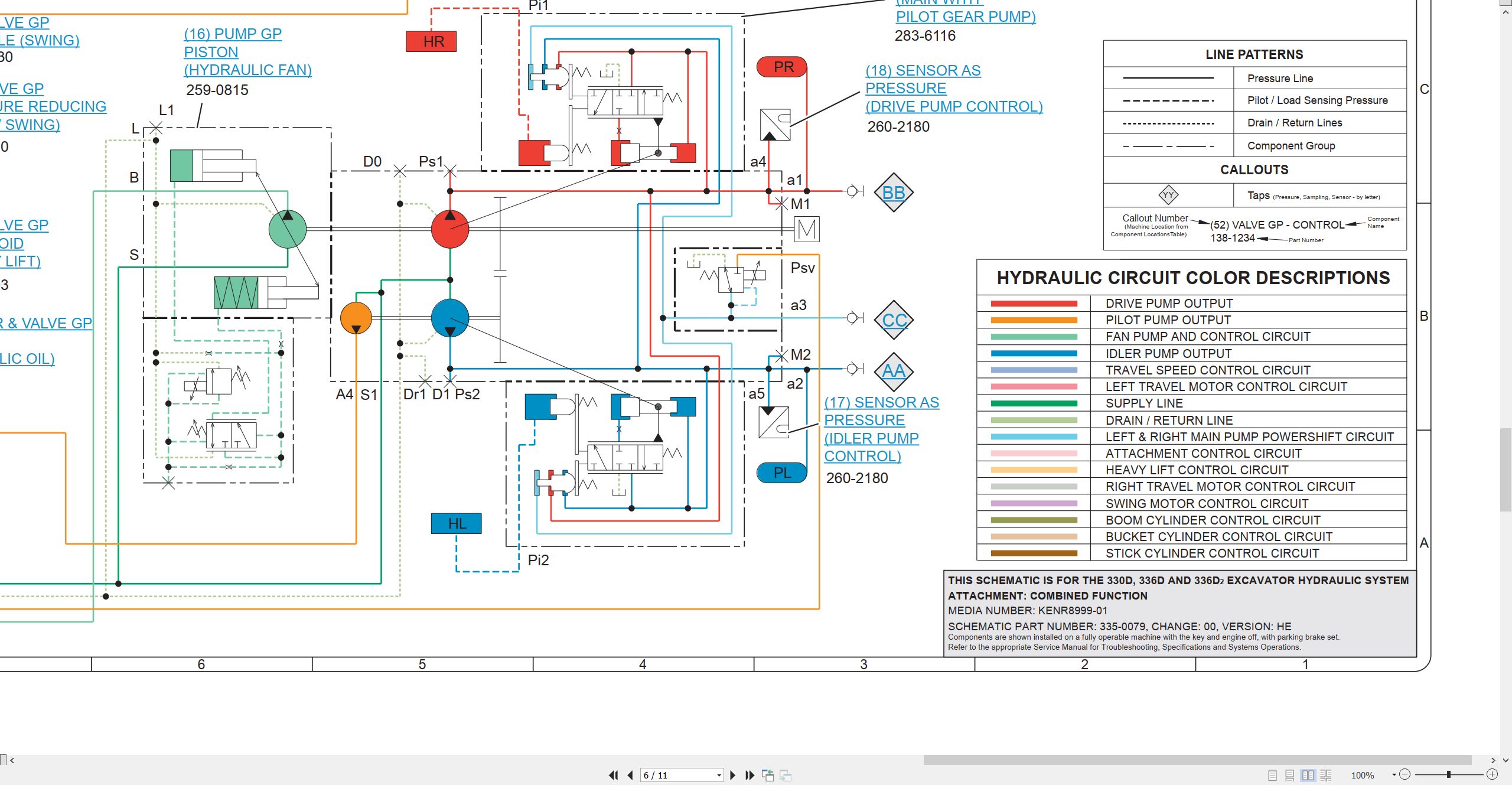 CAT Excavator 336D Electrical Hydraulic Schematic (3)