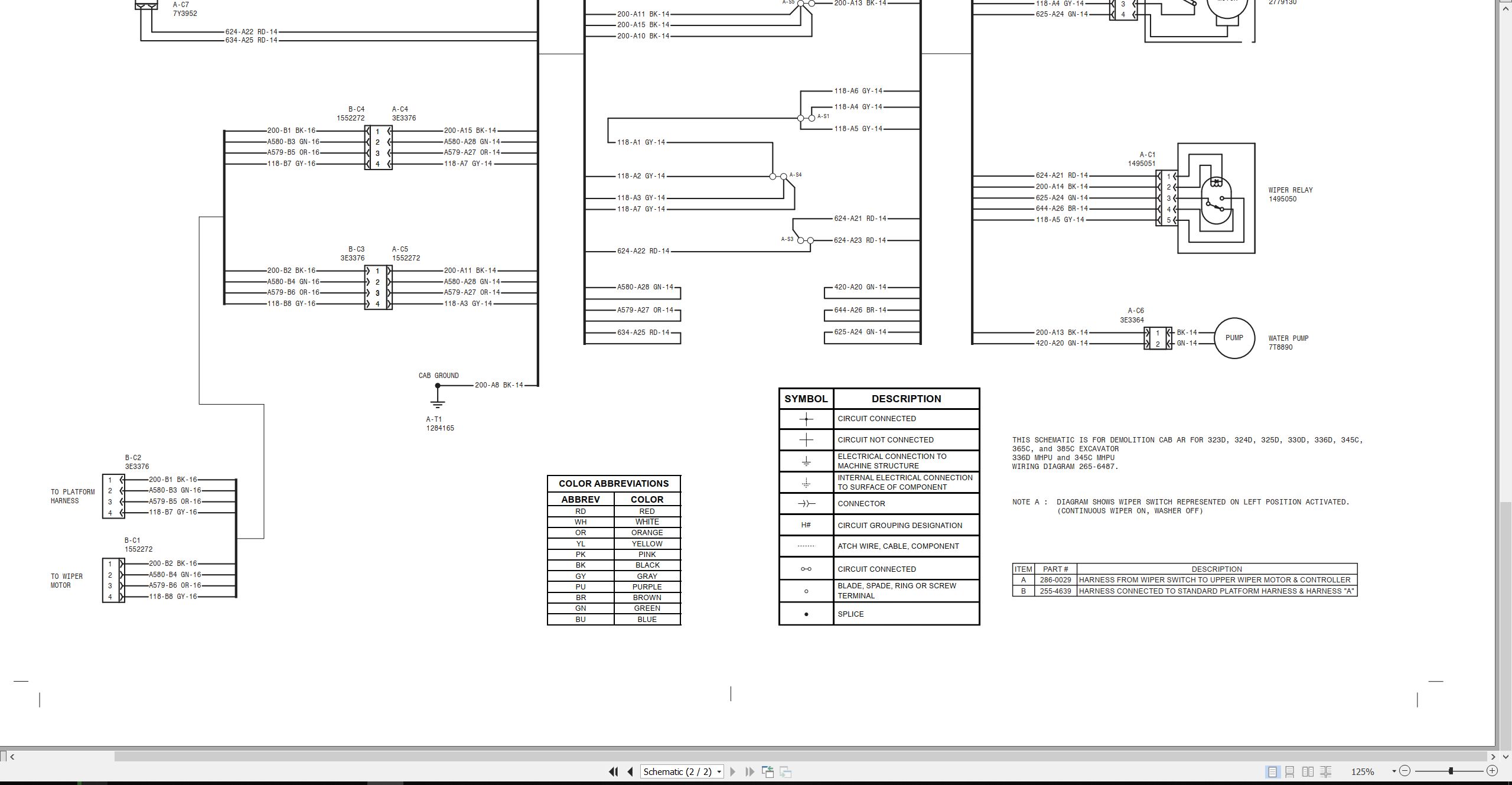 CAT Excavator 336D MHPU Electrical Hydraulic Schematic (2)