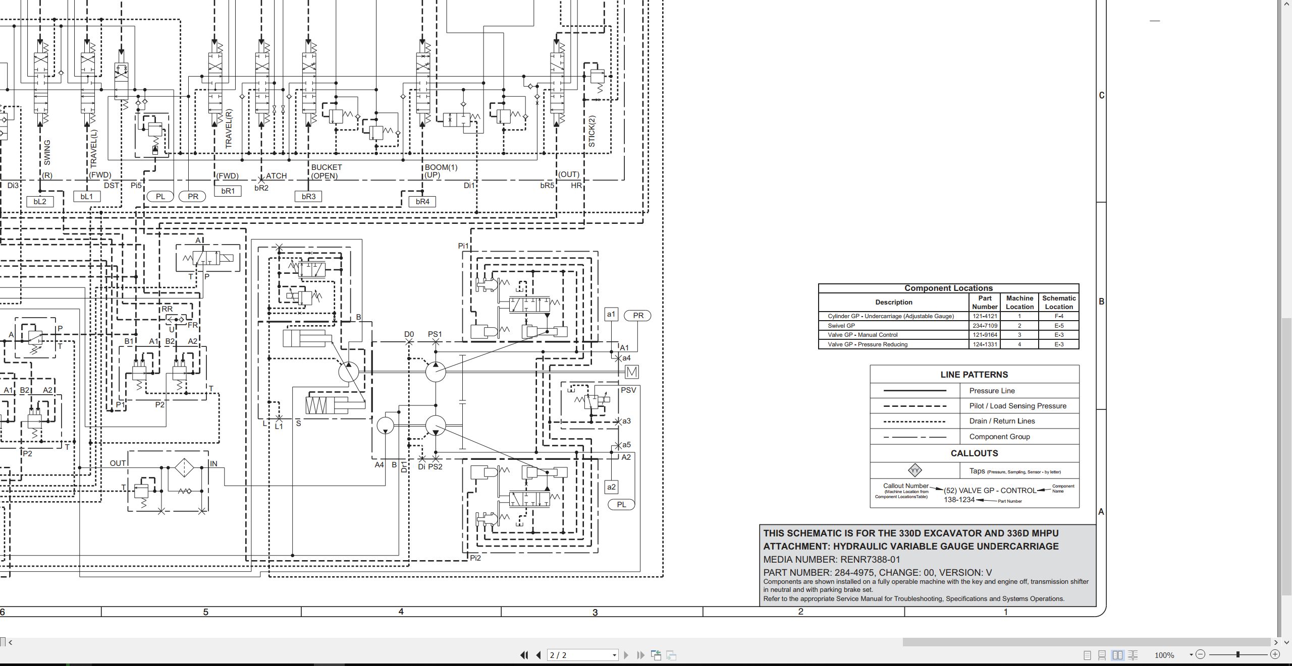 CAT Excavator 336D MHPU Electrical Hydraulic Schematic (3)