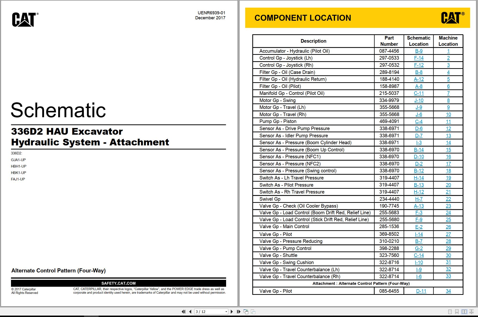 CAT Excavator 336D2 HAU Hydraulic Schematic (1)