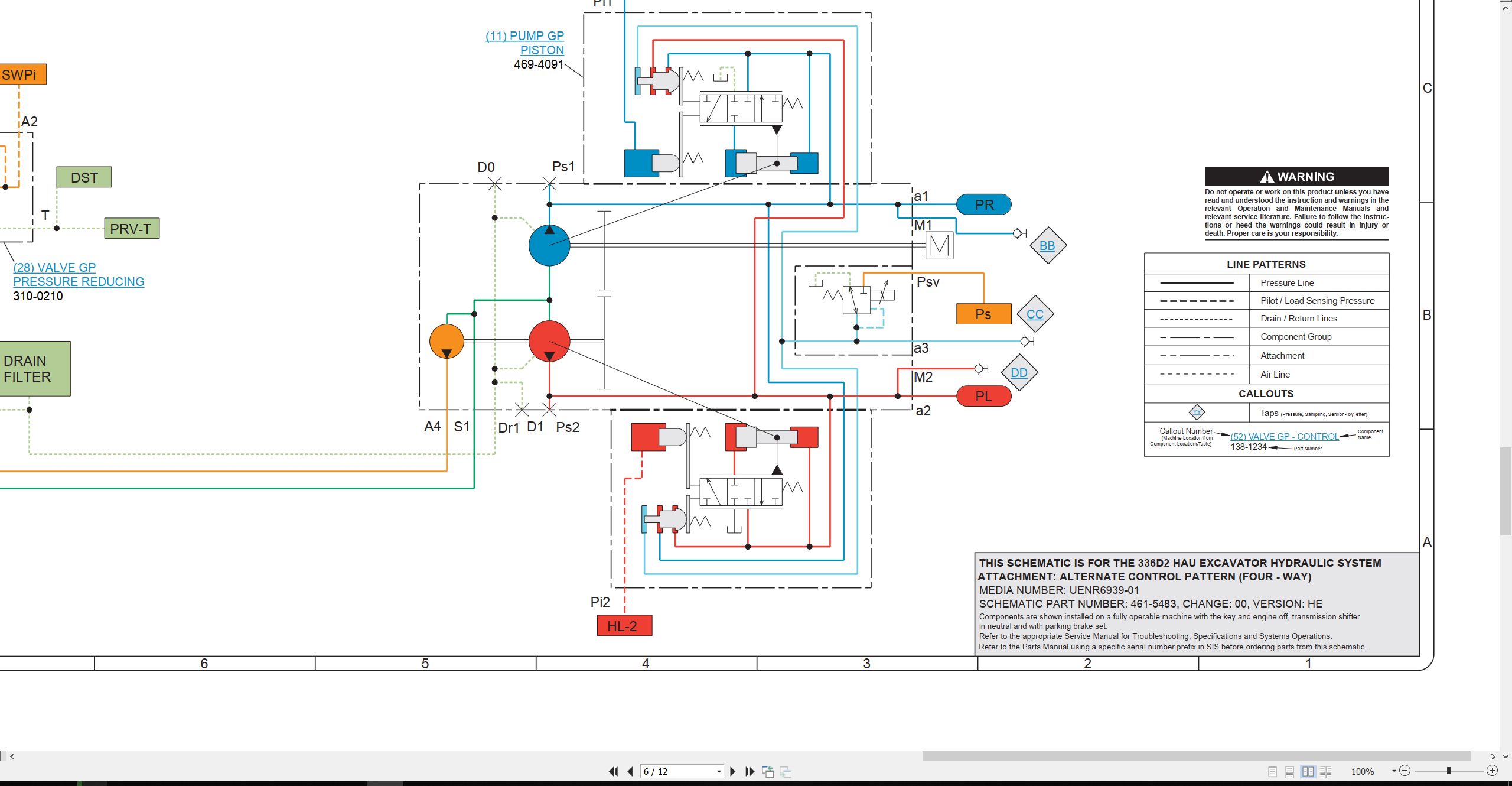CAT Excavator 336D2 HAU Hydraulic Schematic (2)