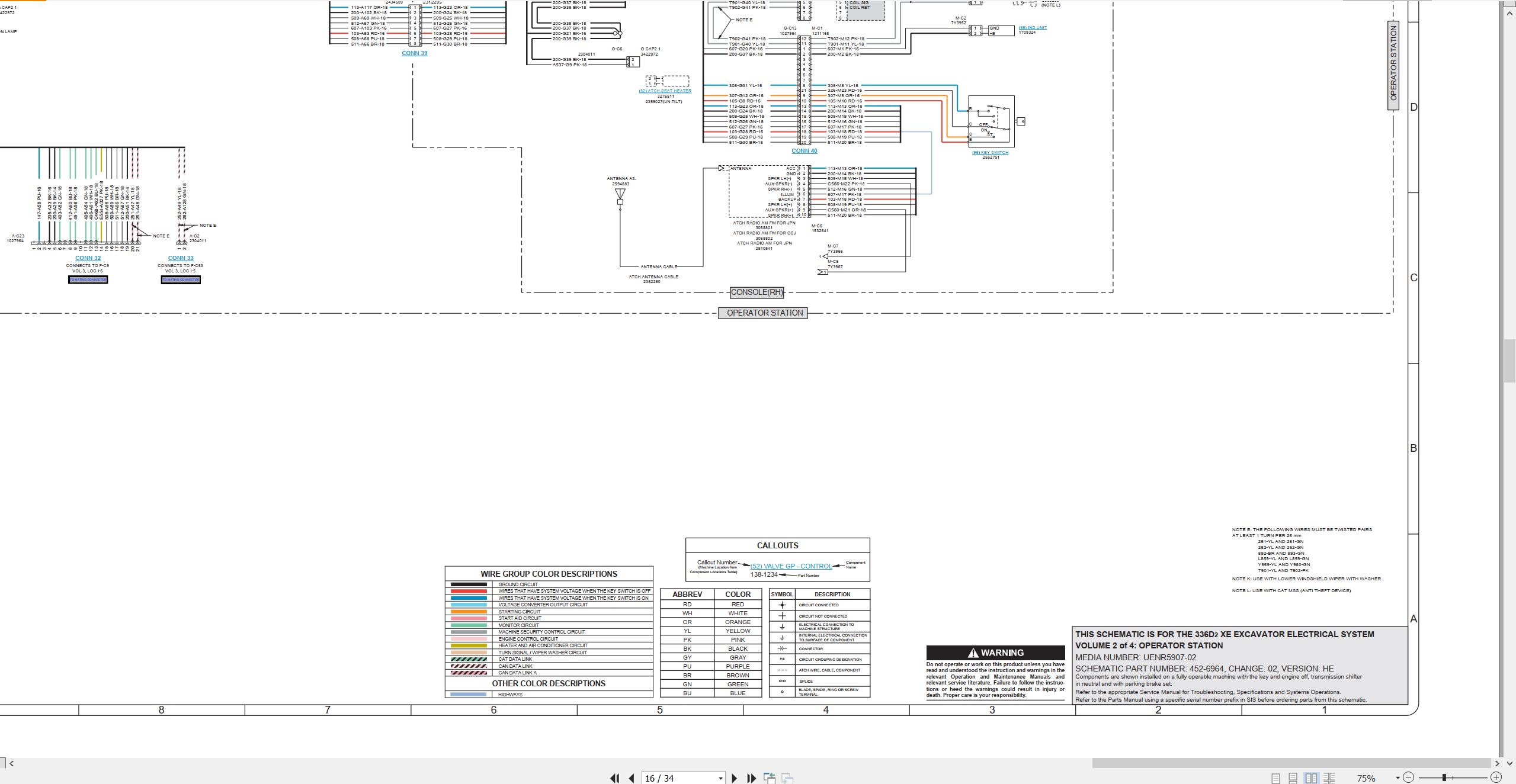CAT Excavator 336D2 XE Electrical Hydraulic Schematic (2)