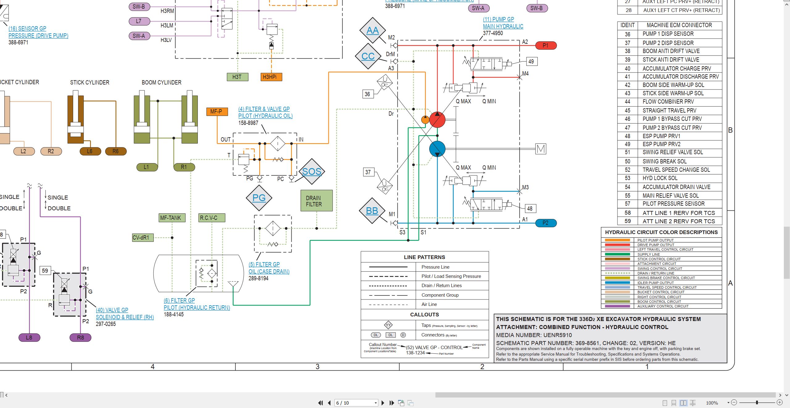 CAT Excavator 336D2 XE Electrical Hydraulic Schematic (3)