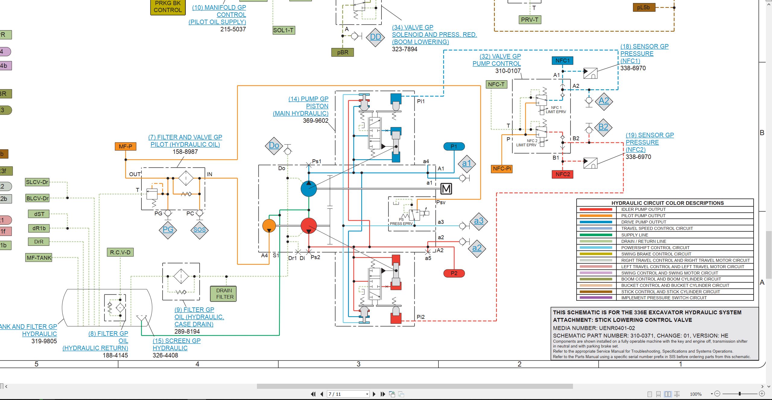CAT Excavator 336E Electrical Hydraulic Schematic (3)