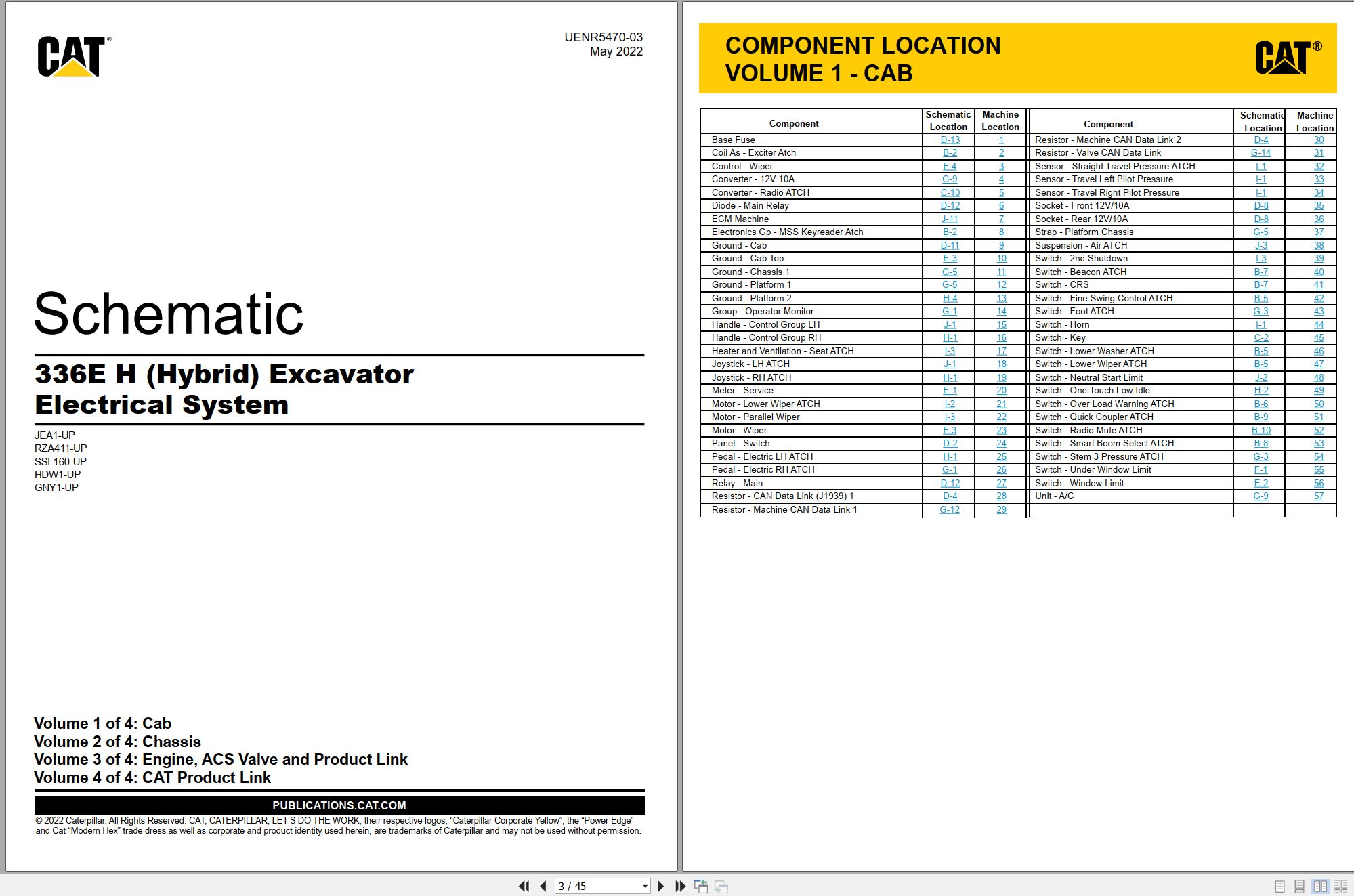 CAT Excavator 336E H (Hybird) Electrical Schematic (1)