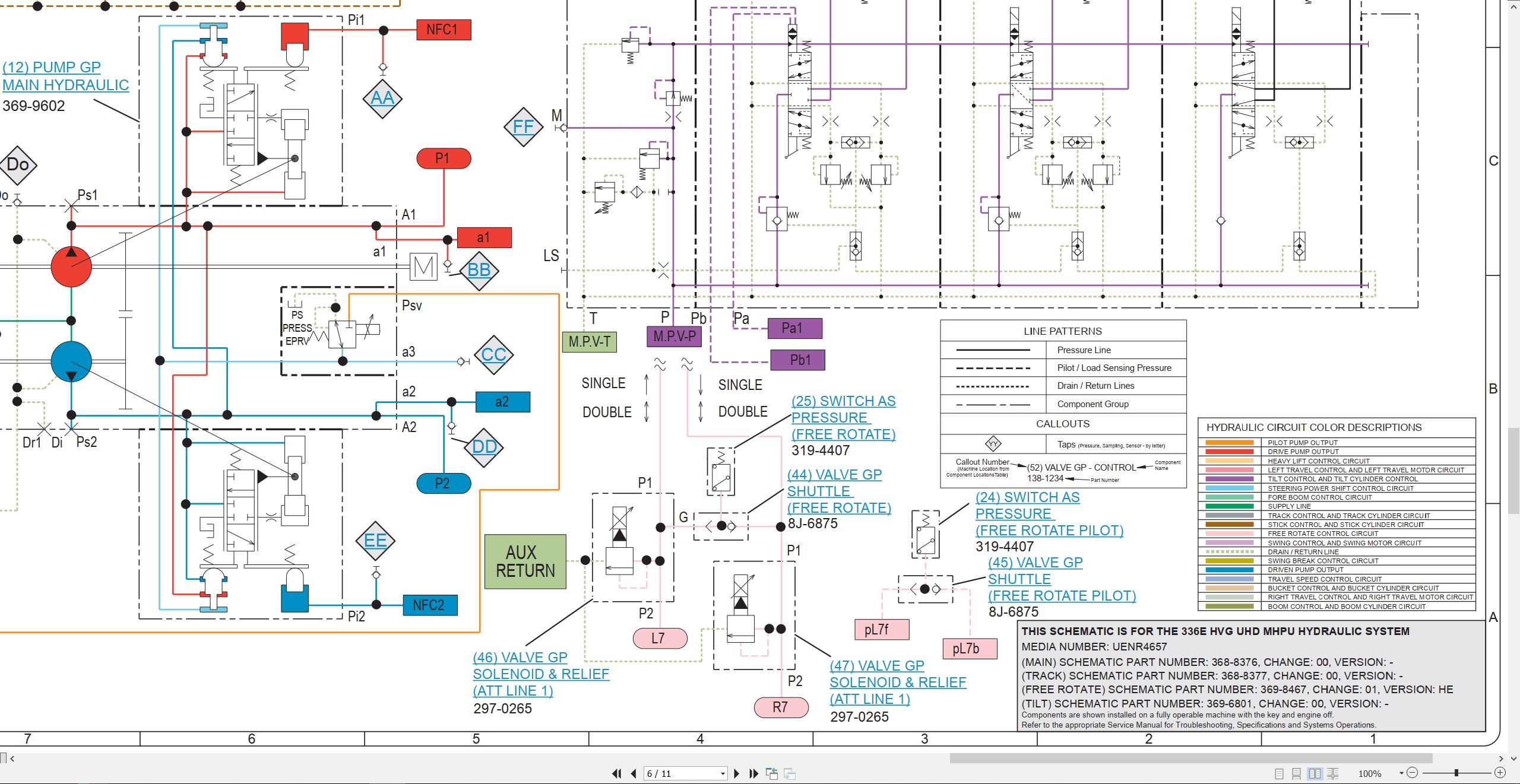 CAT Excavator 336E HVG UHD MHPU Electrical Hydraulic Schematic (3)