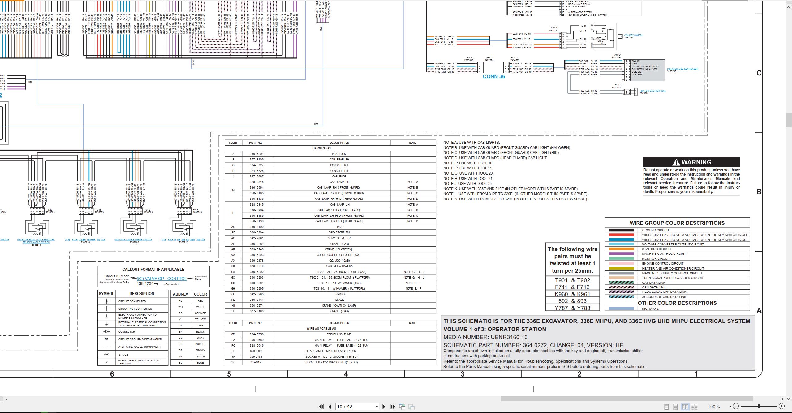 CAT Excavator 336E MHPU Electrical Schematic (2)