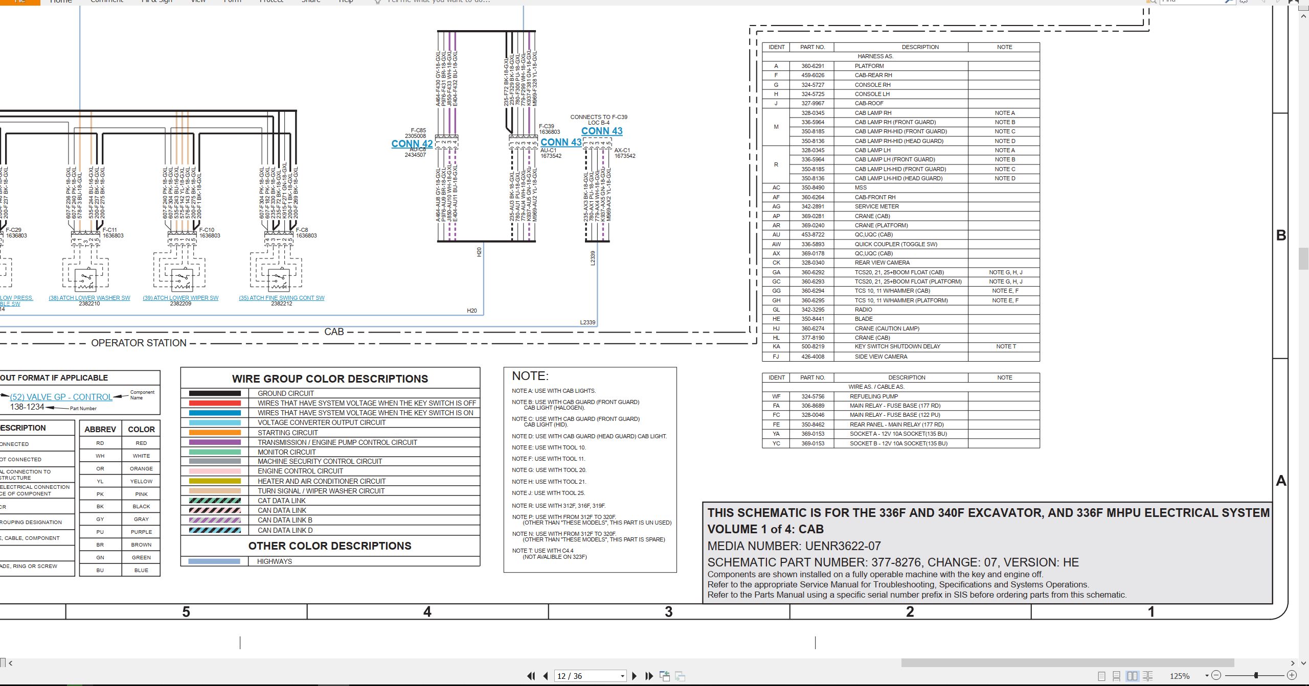 CAT Excavator 336F Electrical Hydraulic Schematic (2)