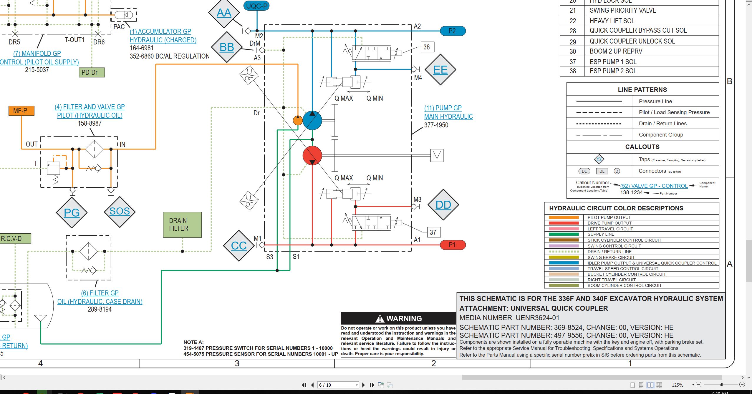 CAT Excavator 336F Electrical Hydraulic Schematic (3)