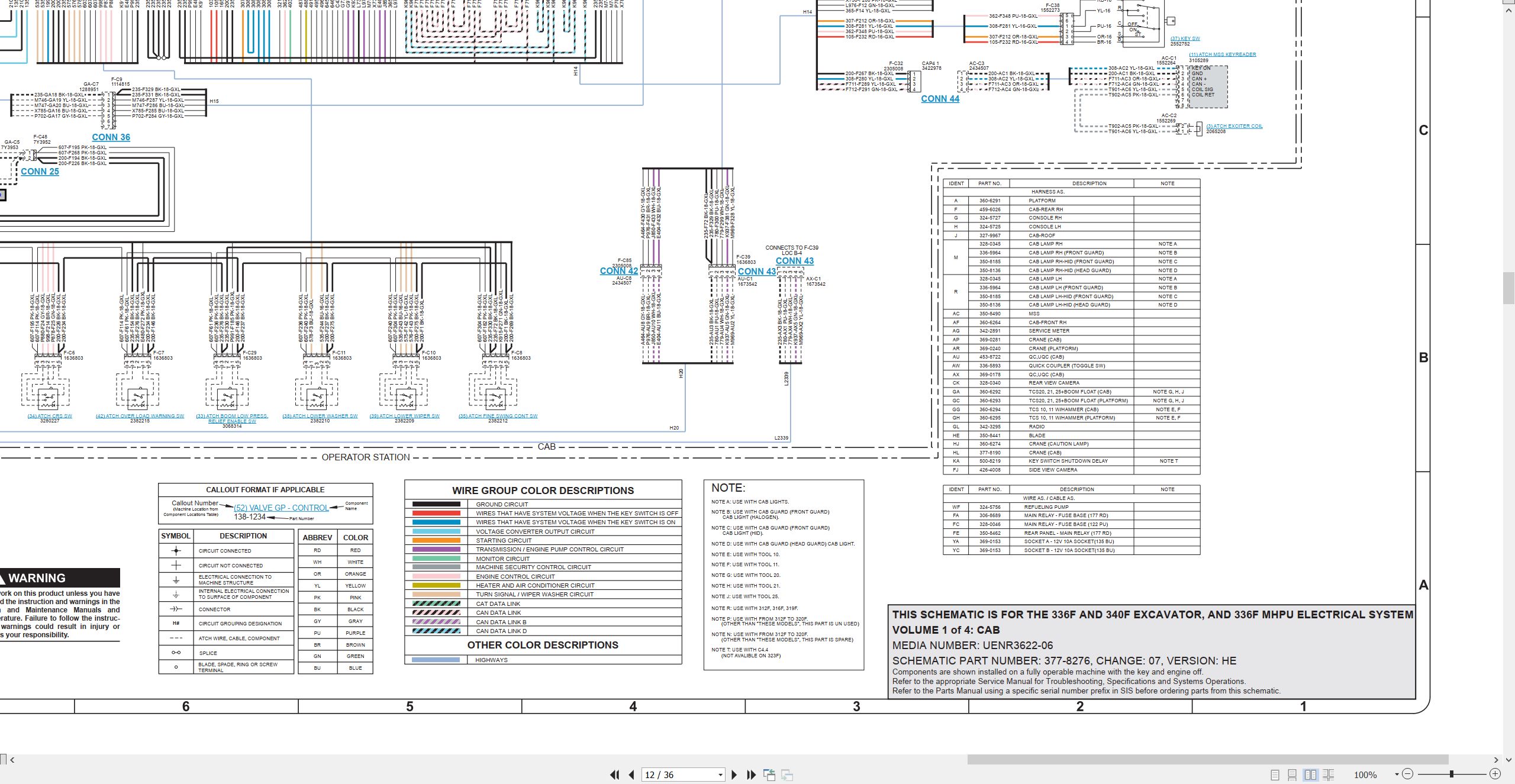 CAT Excavator 336F MHPU Electrical Hydraulic Schematic (2)