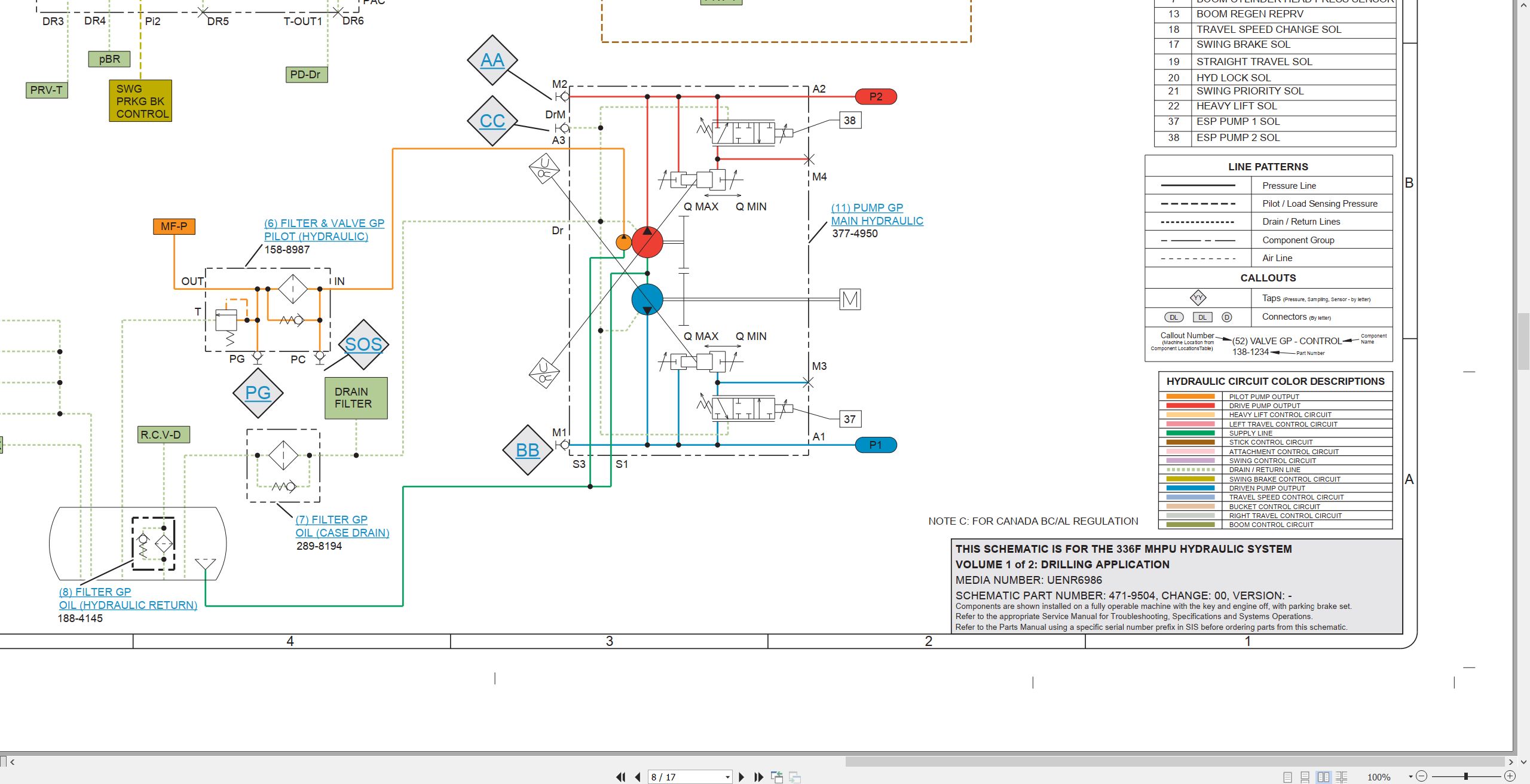 CAT Excavator 336F MHPU Electrical Hydraulic Schematic (3)