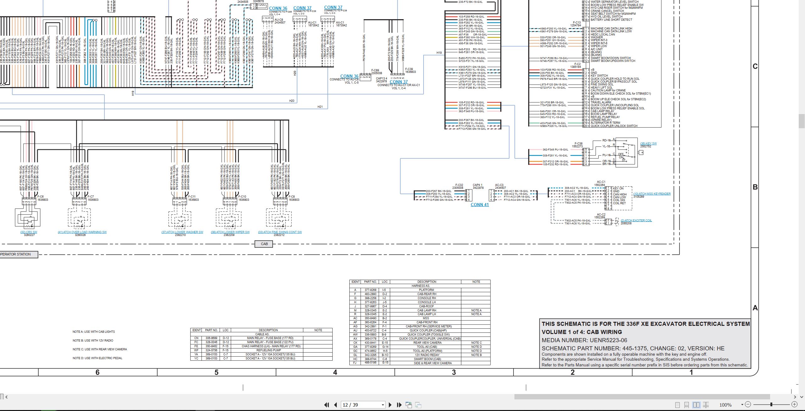 CAT Excavator 336F XE Electrical Hydraulic Schematic (2)