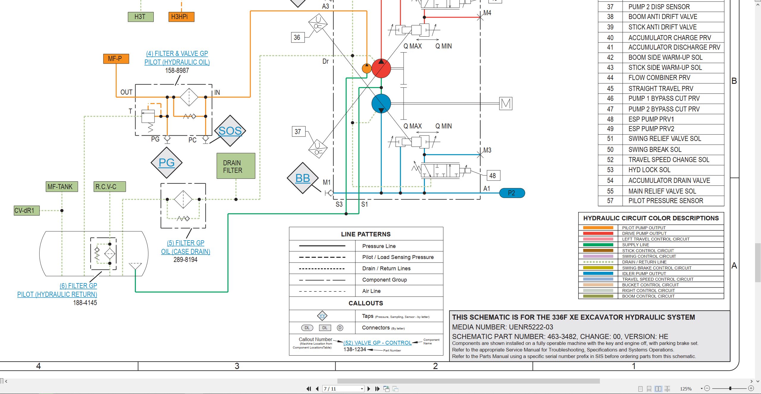 CAT Excavator 336F XE Electrical Hydraulic Schematic (3)