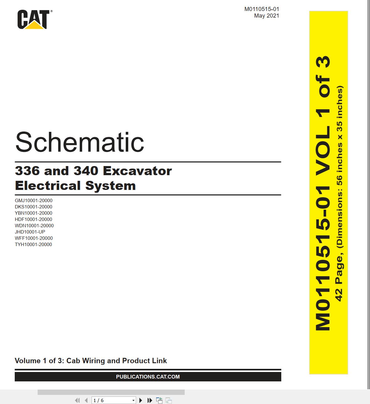 CAT Excavator 340 Electrical Hydraulic Schematic (1)