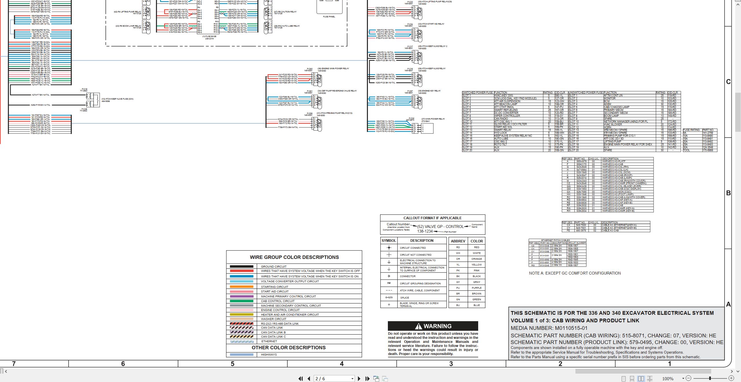 CAT Excavator 340 Electrical Hydraulic Schematic (2)