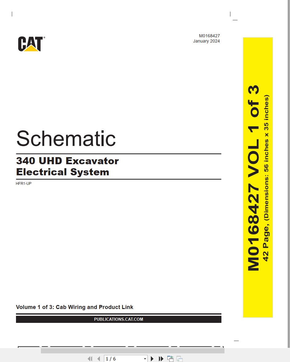 CAT Excavator 340 UHD Electrical Hydraulic Schematic (1)