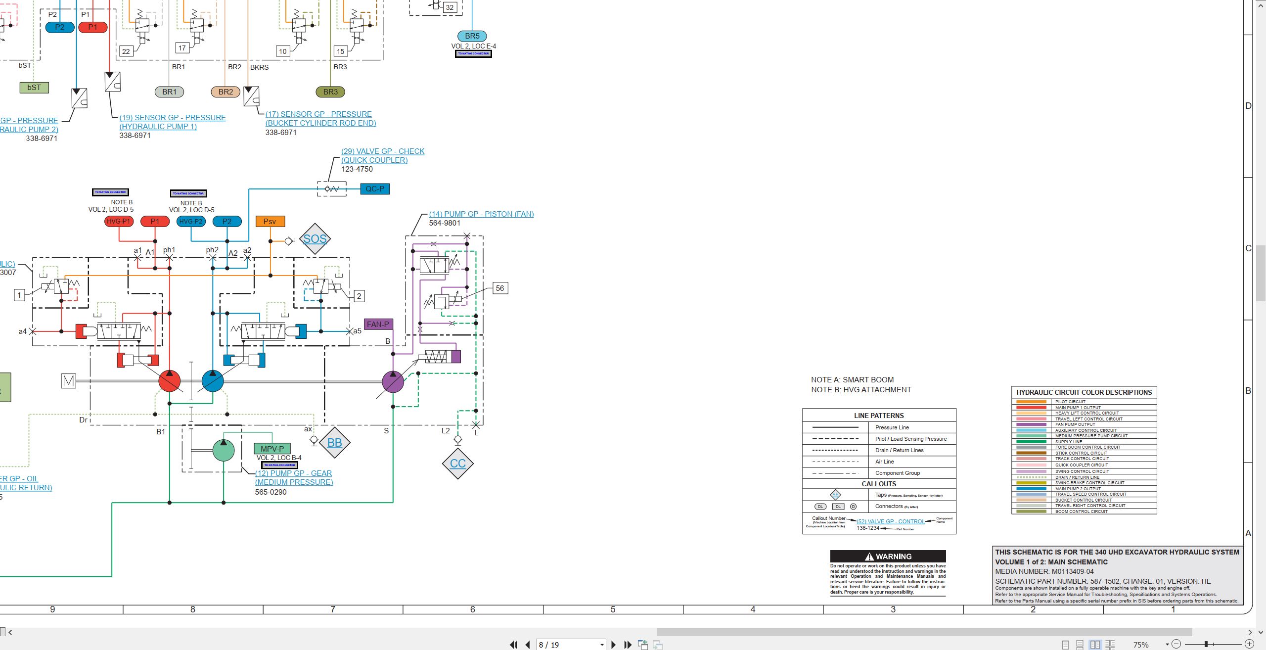CAT Excavator 340 UHD Electrical Hydraulic Schematic (3)