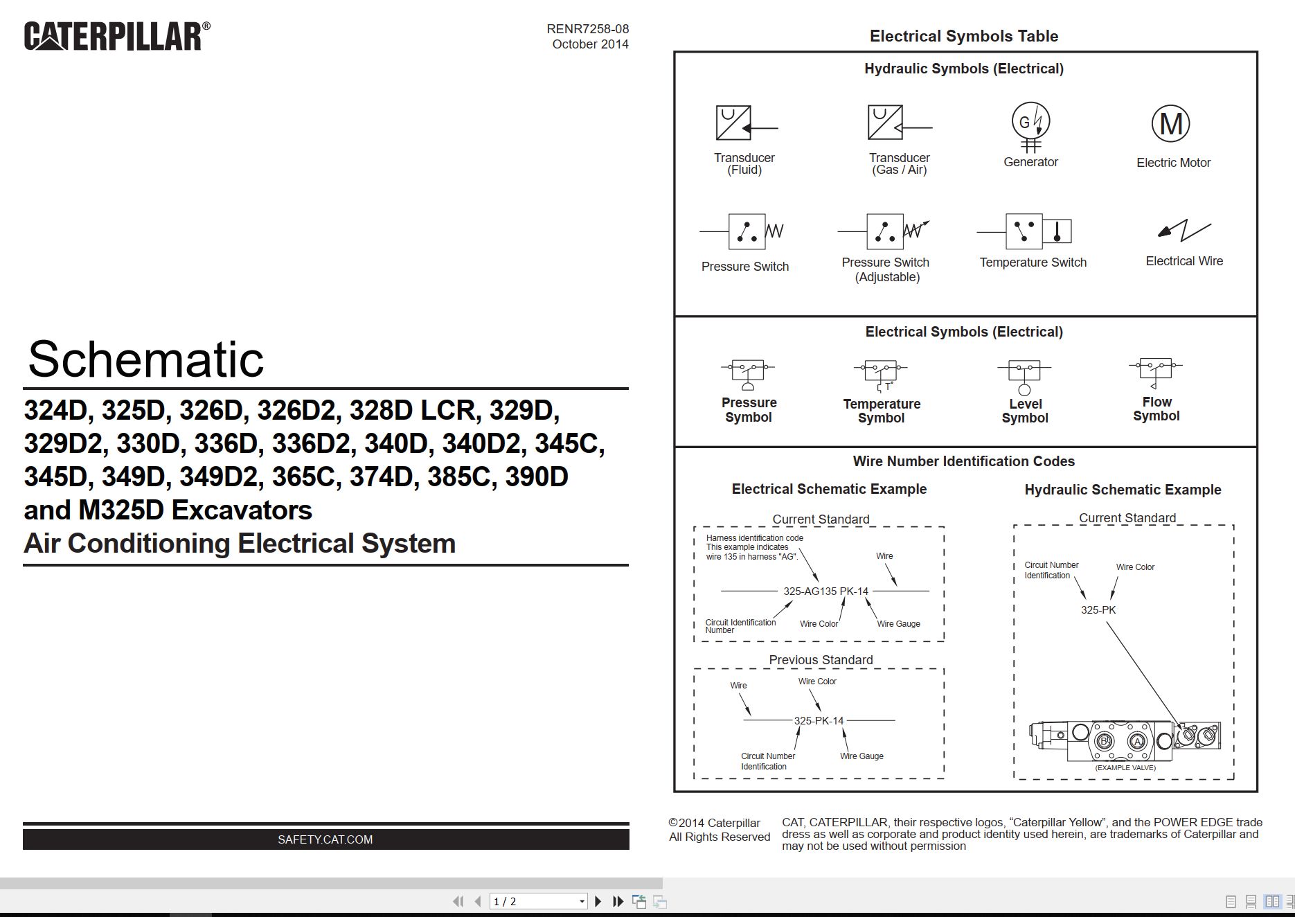 CAT Excavator 340D Electrical Hydraulic Schematic (1)