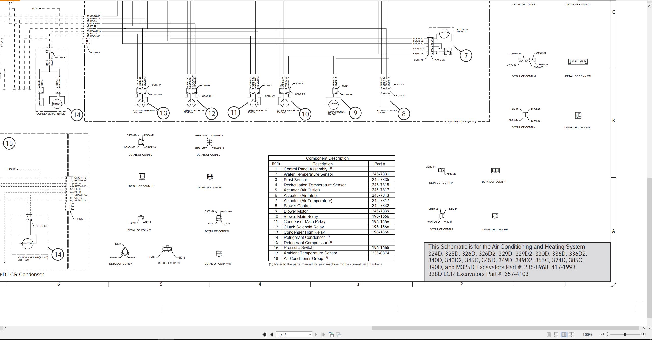 CAT Excavator 340D Electrical Hydraulic Schematic (2)
