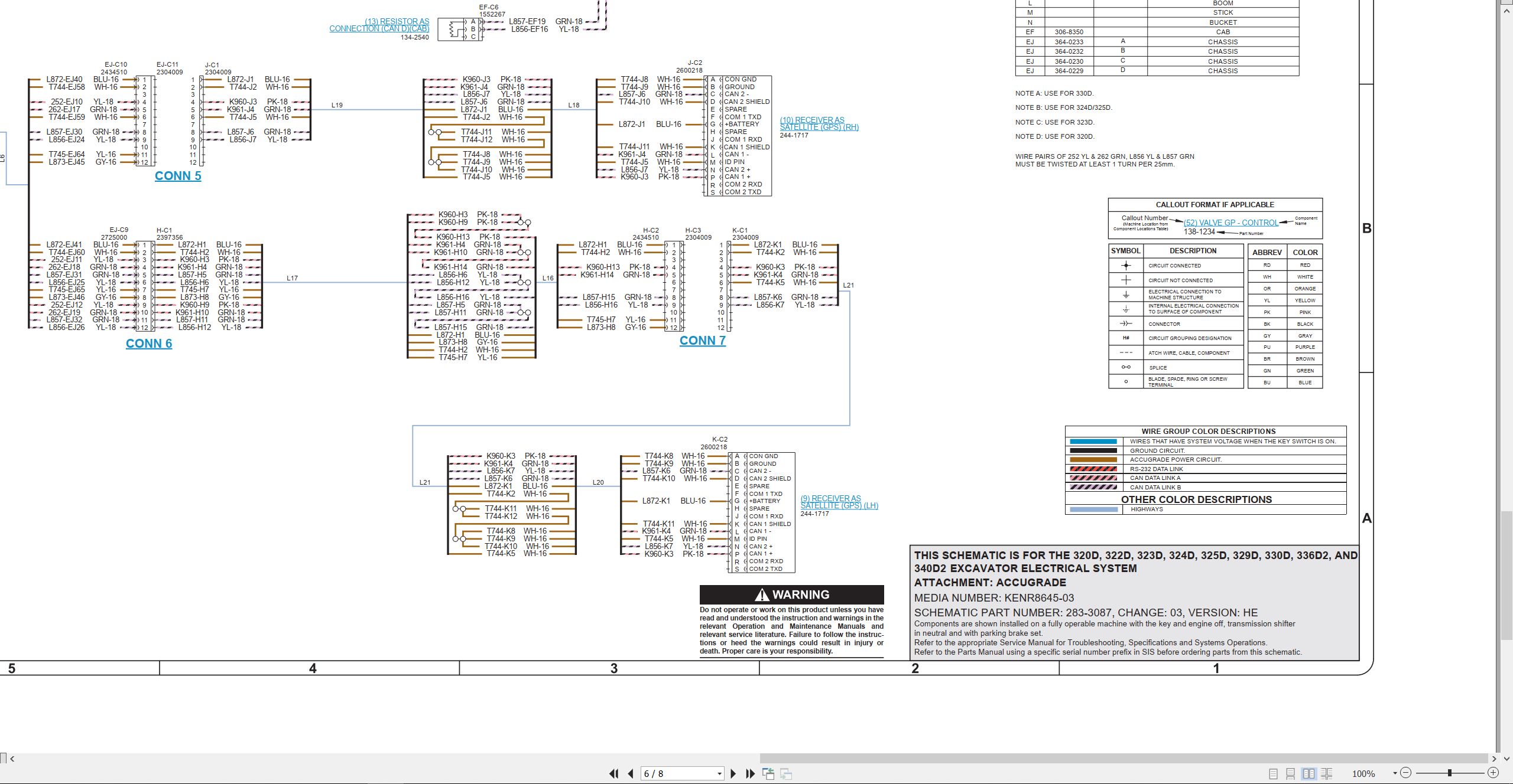 CAT Excavator 340D2 Electrical Hydraulic Schematic (2)