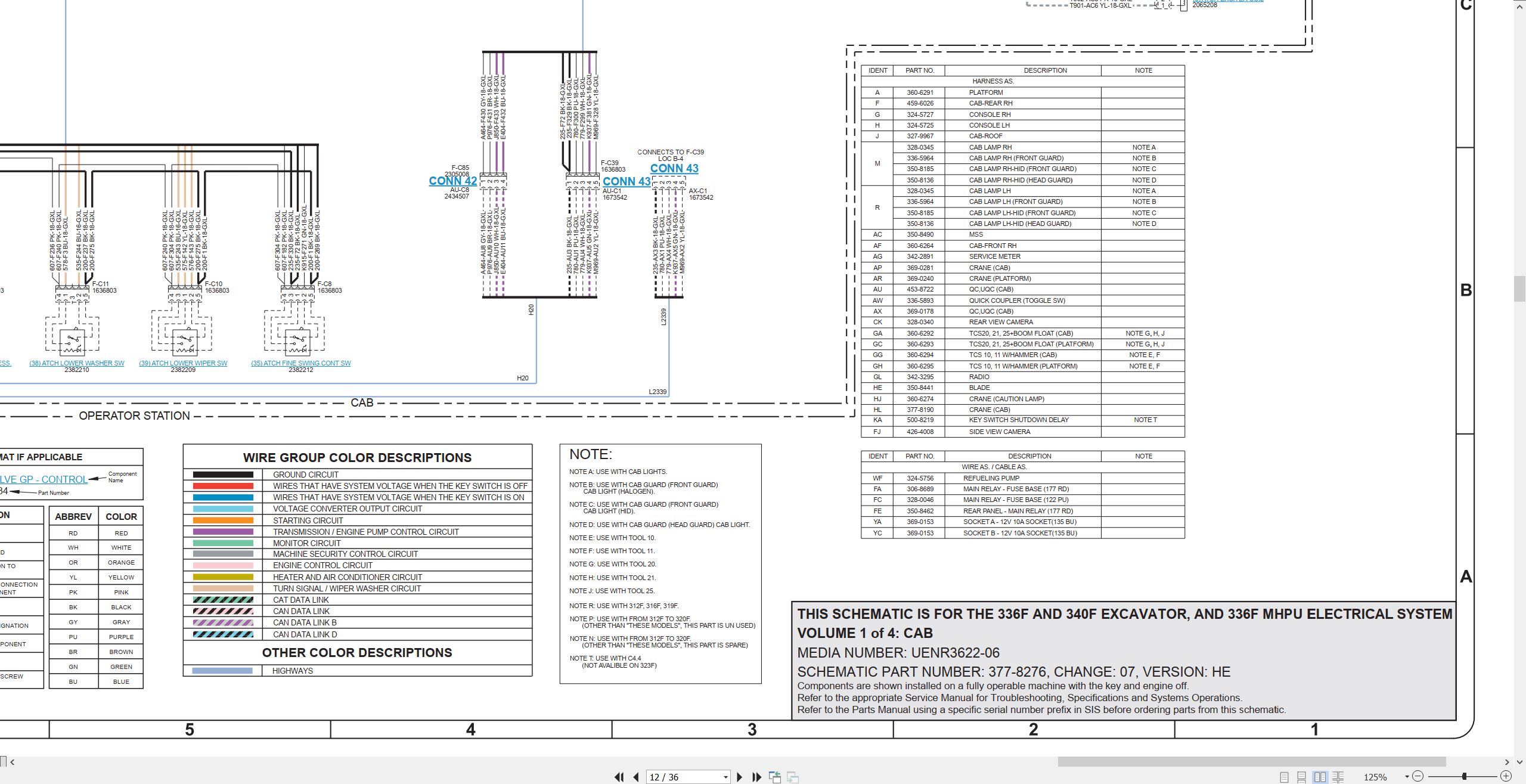 CAT Excavator 340F Electrical Hydraulic Schematic (2)