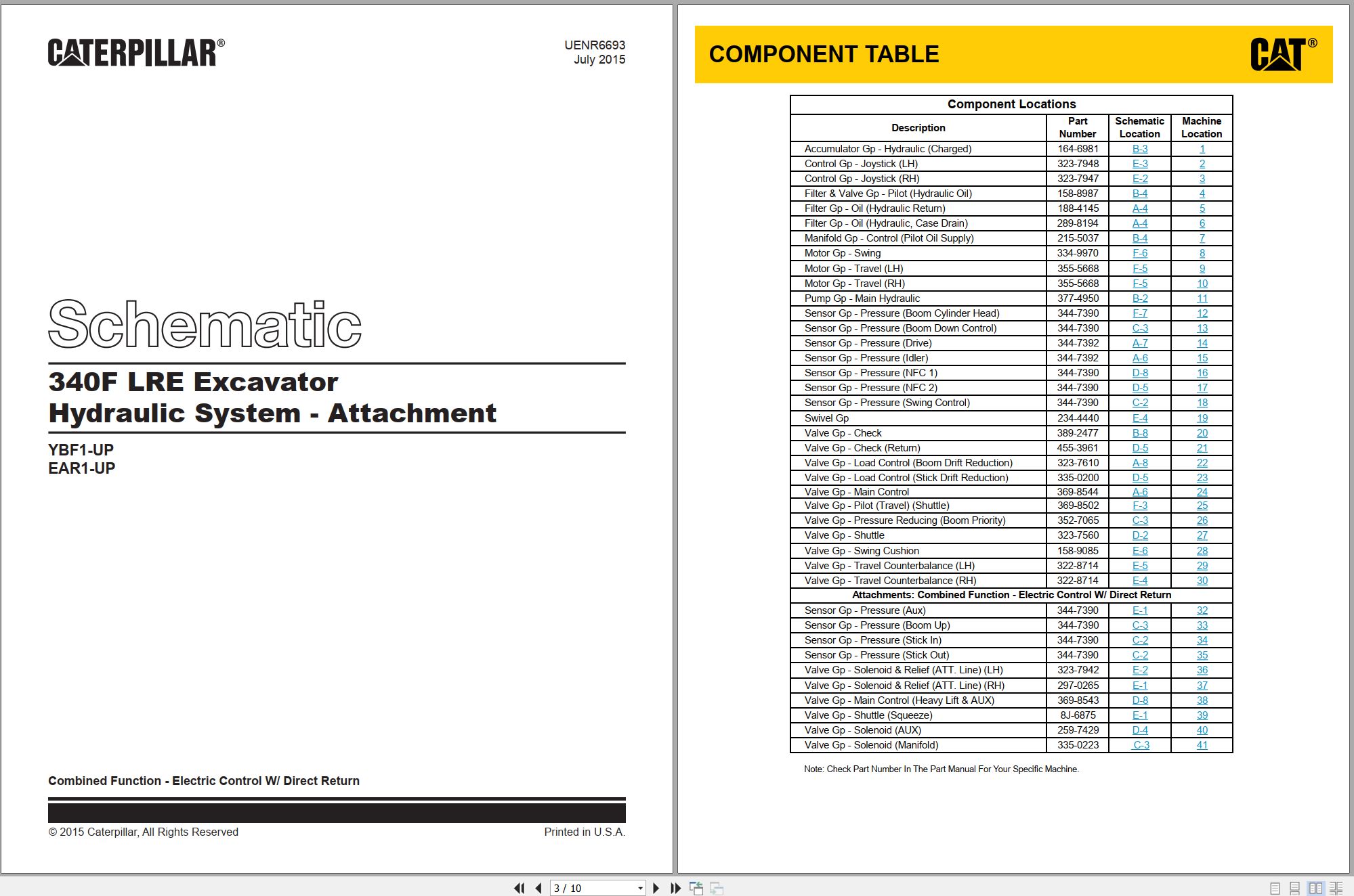 CAT Excavator 340F LRE Hydraulic Schematic (1)