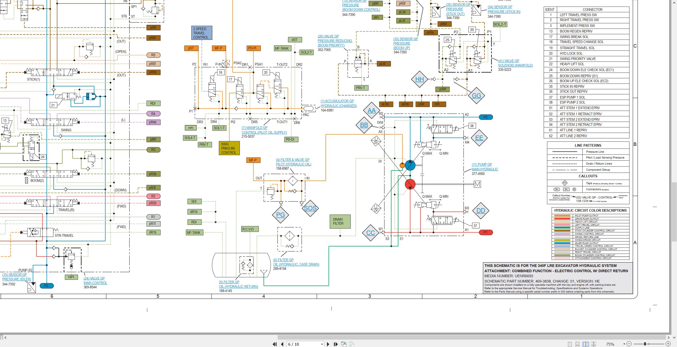 CAT Excavator 340F LRE Hydraulic Schematic (2)