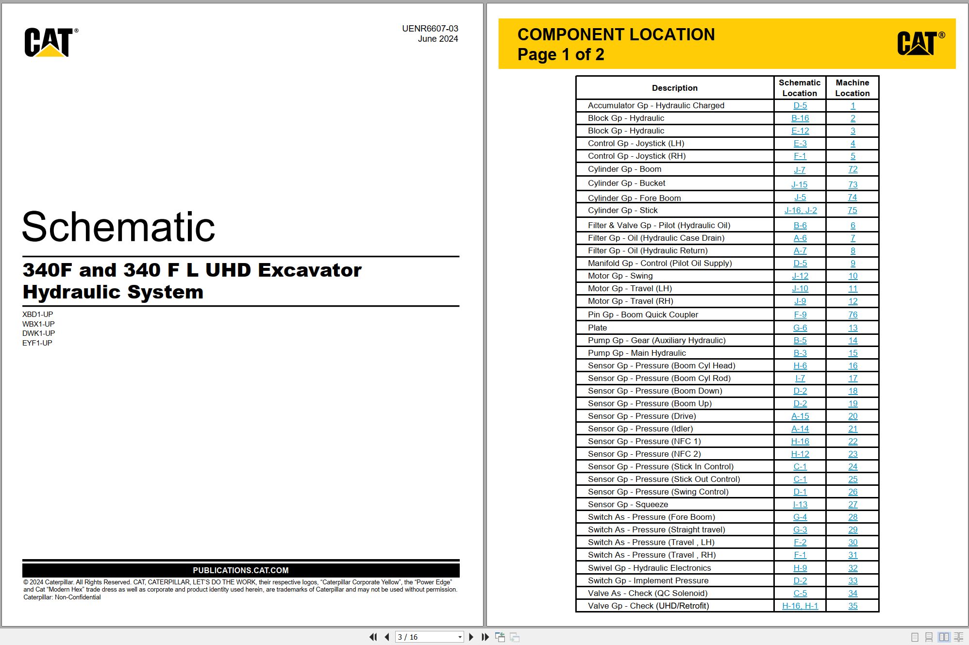 CAT Excavator 340L Electrical Hydraulic Schematic (1)