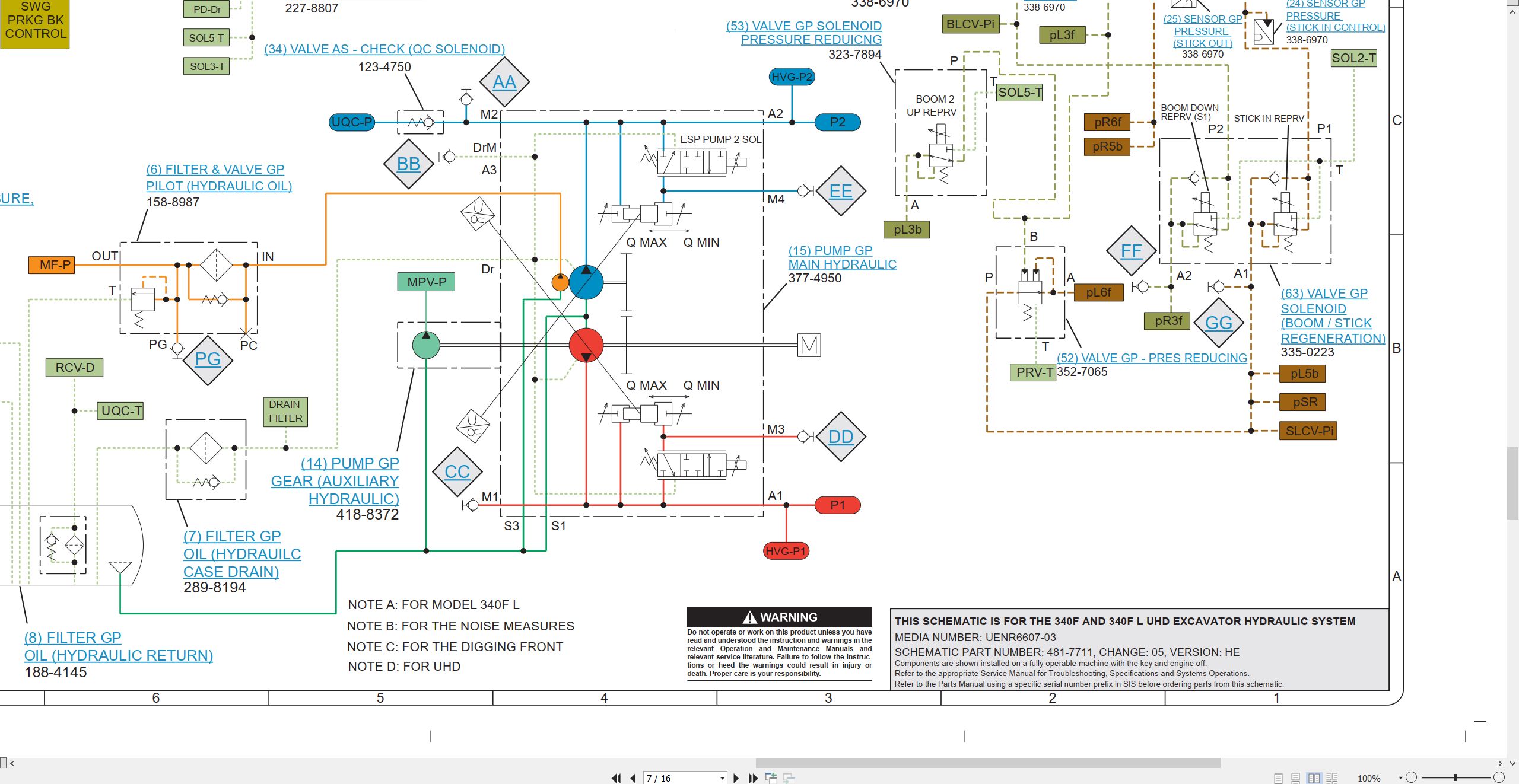 CAT Excavator 340L Electrical Hydraulic Schematic (2)