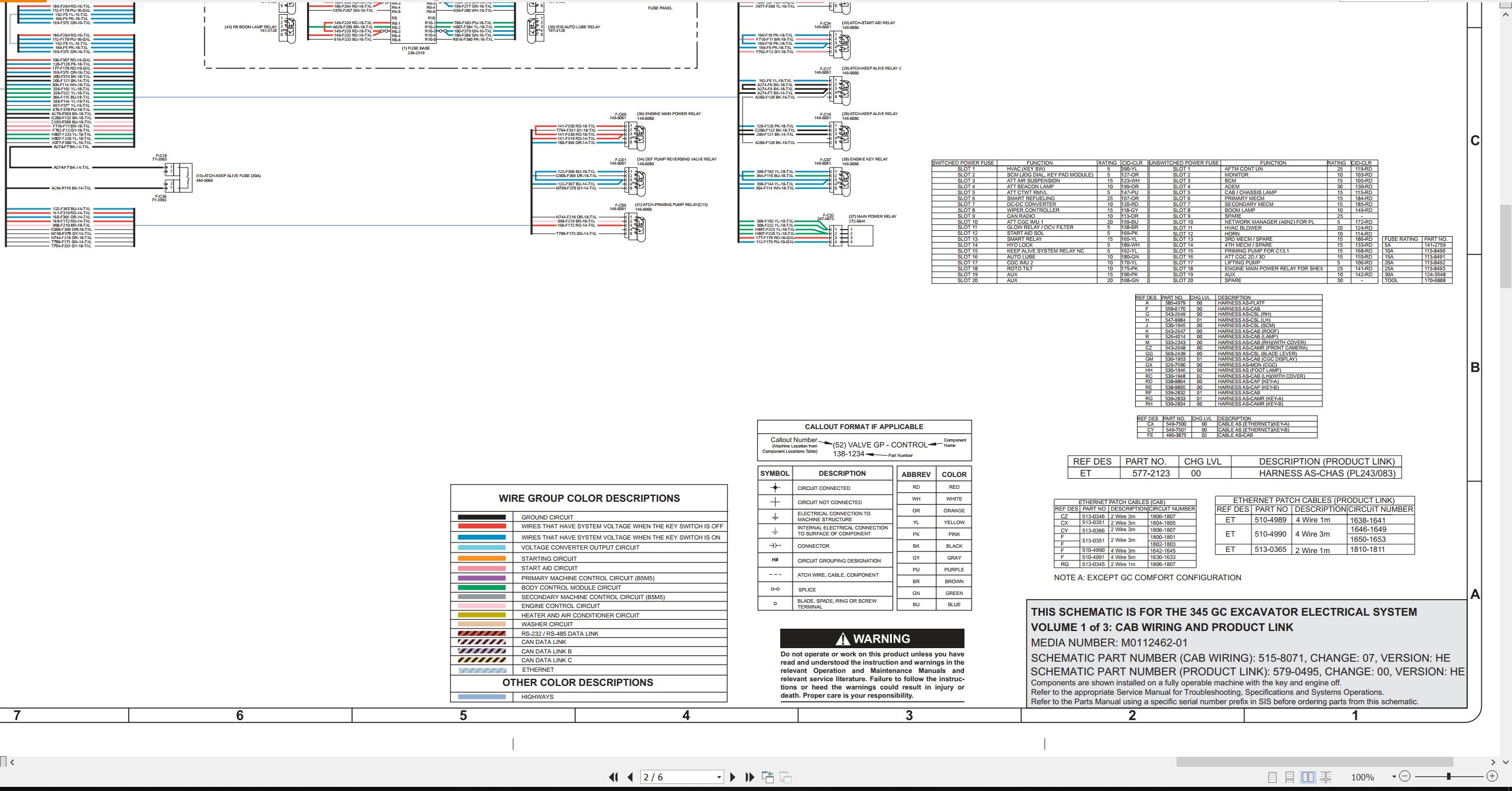 CAT Excavator 345 GC Electrical Hydraulic Schematic (2)