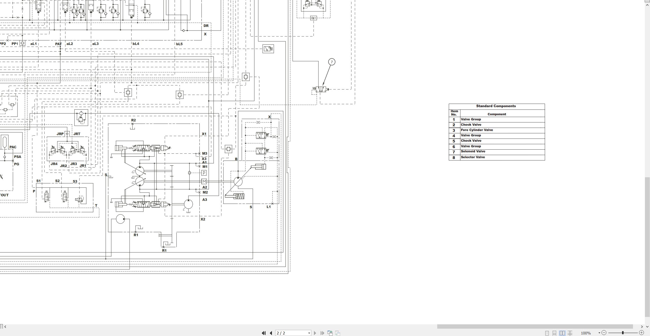CAT Excavator 345B Electrical Hydraulic Schematic (3)