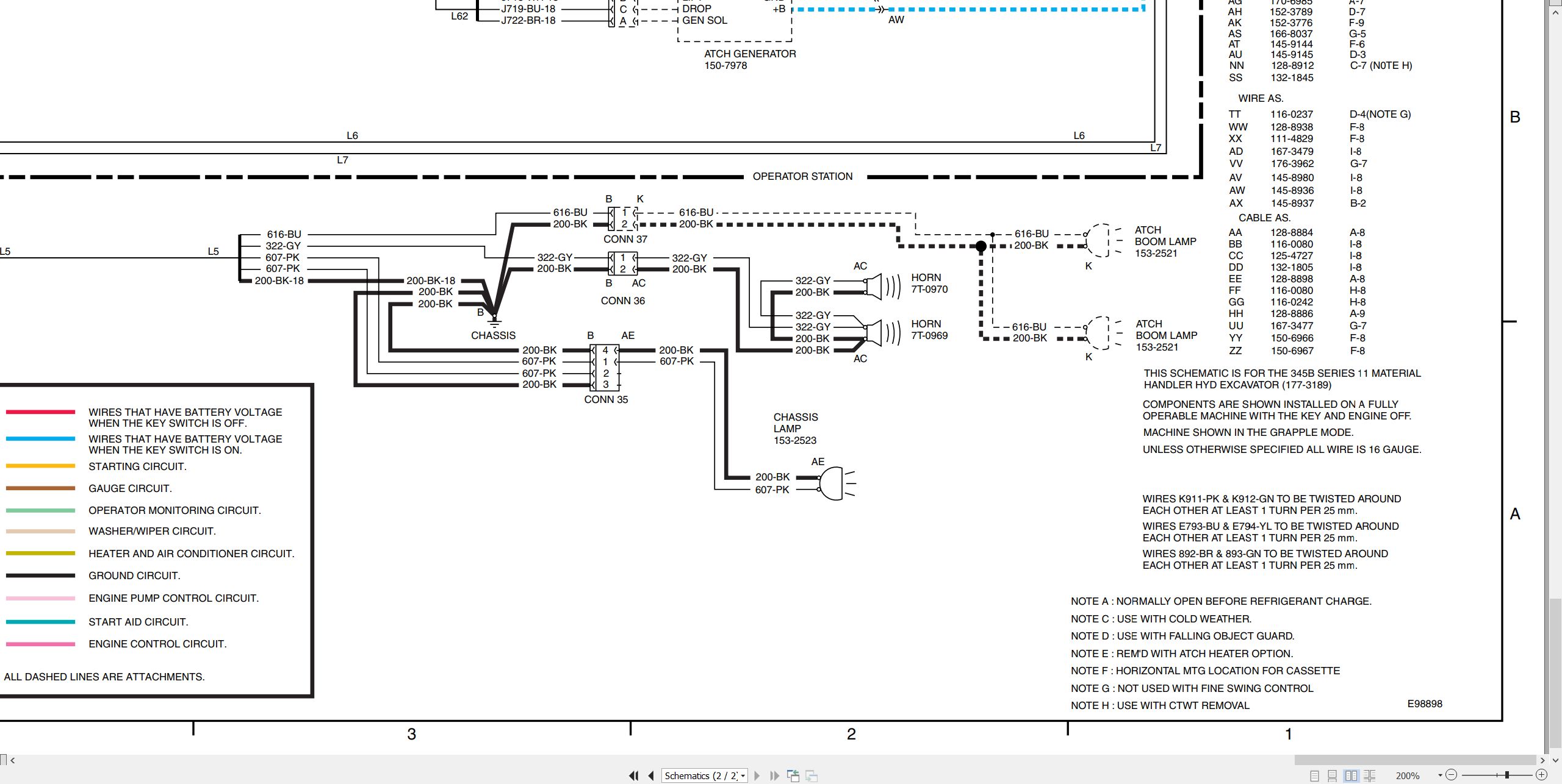 CAT Excavator 345B II Electrical Hydraulic Schematic (2)