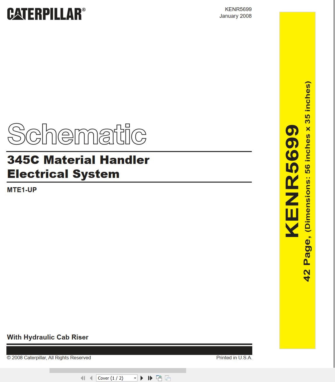 CAT Excavator 345C Electrical Hydraulic Schematic (1)