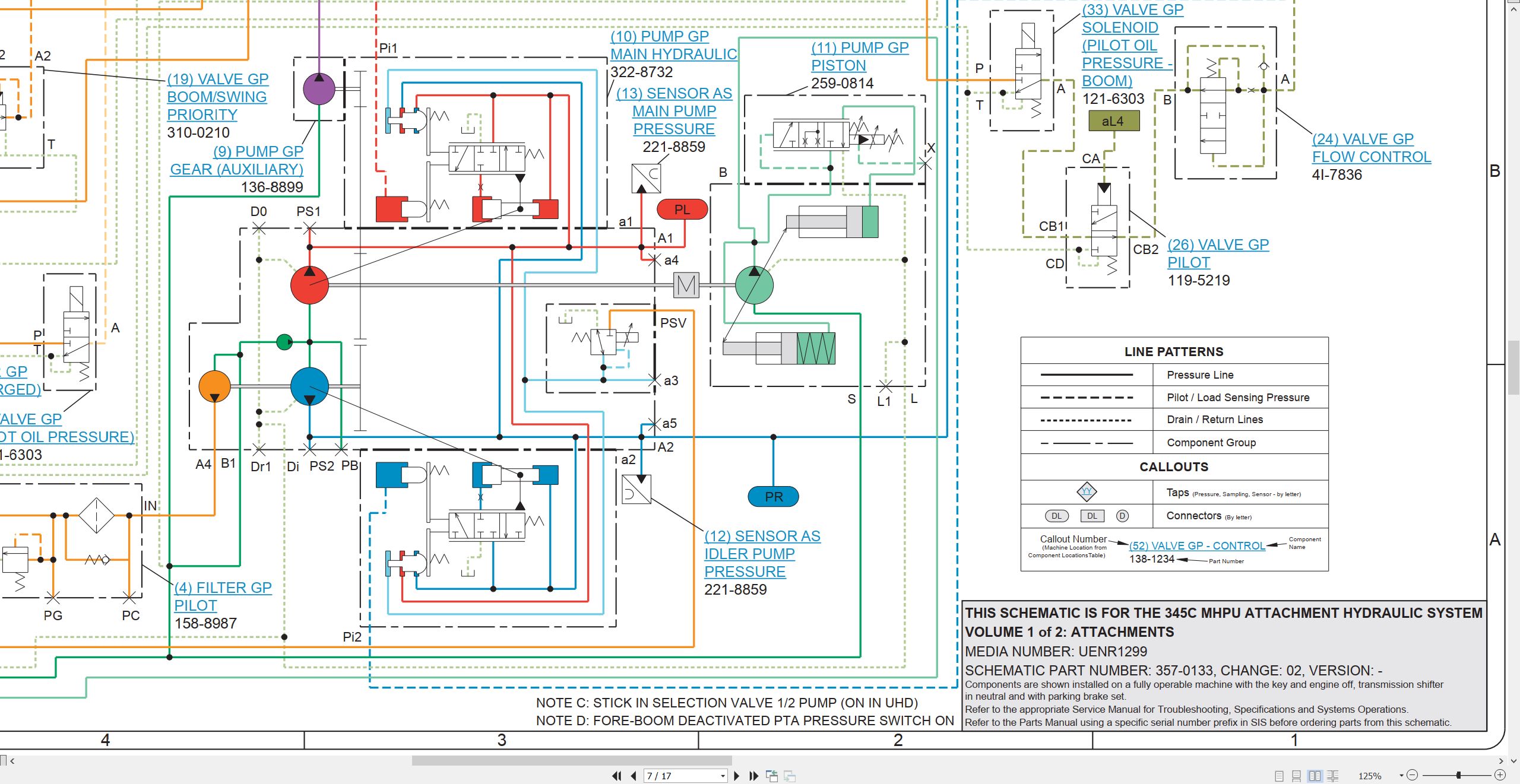 CAT Excavator 345C MHPU Electrical Hydraulic Schematic (3)