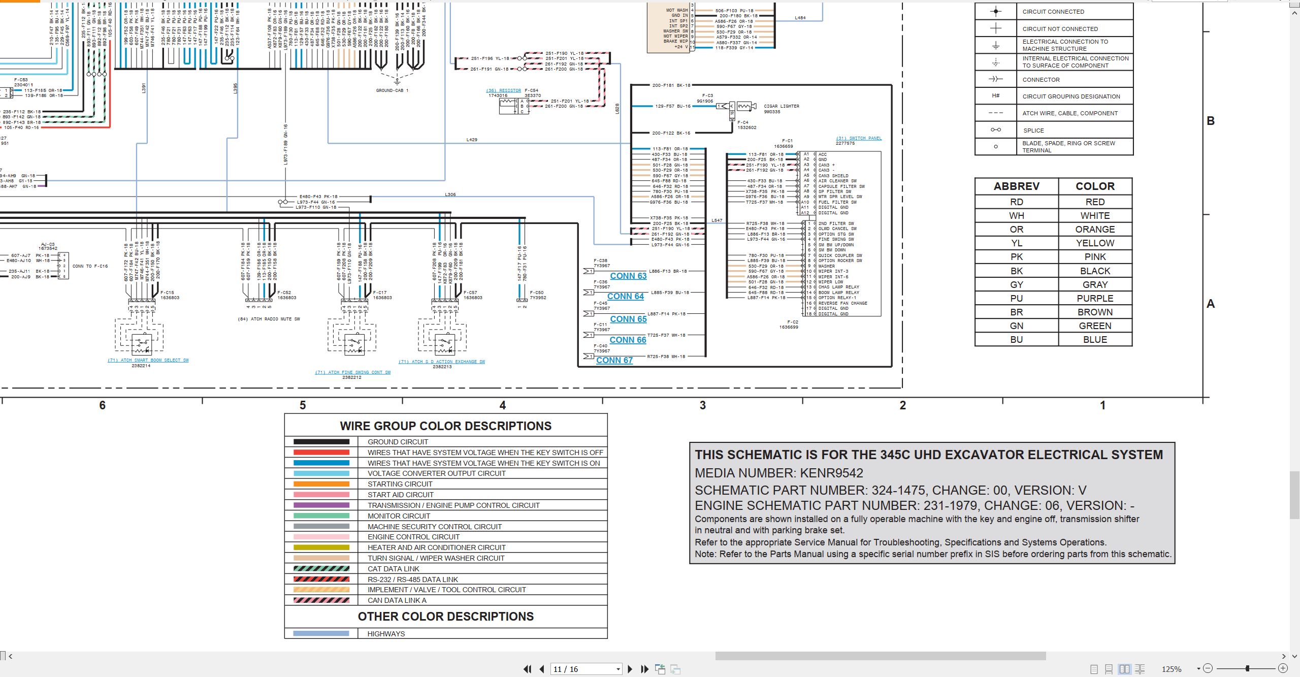 CAT Excavator 345C UHD Electrical Hydraulic Schematic (2)