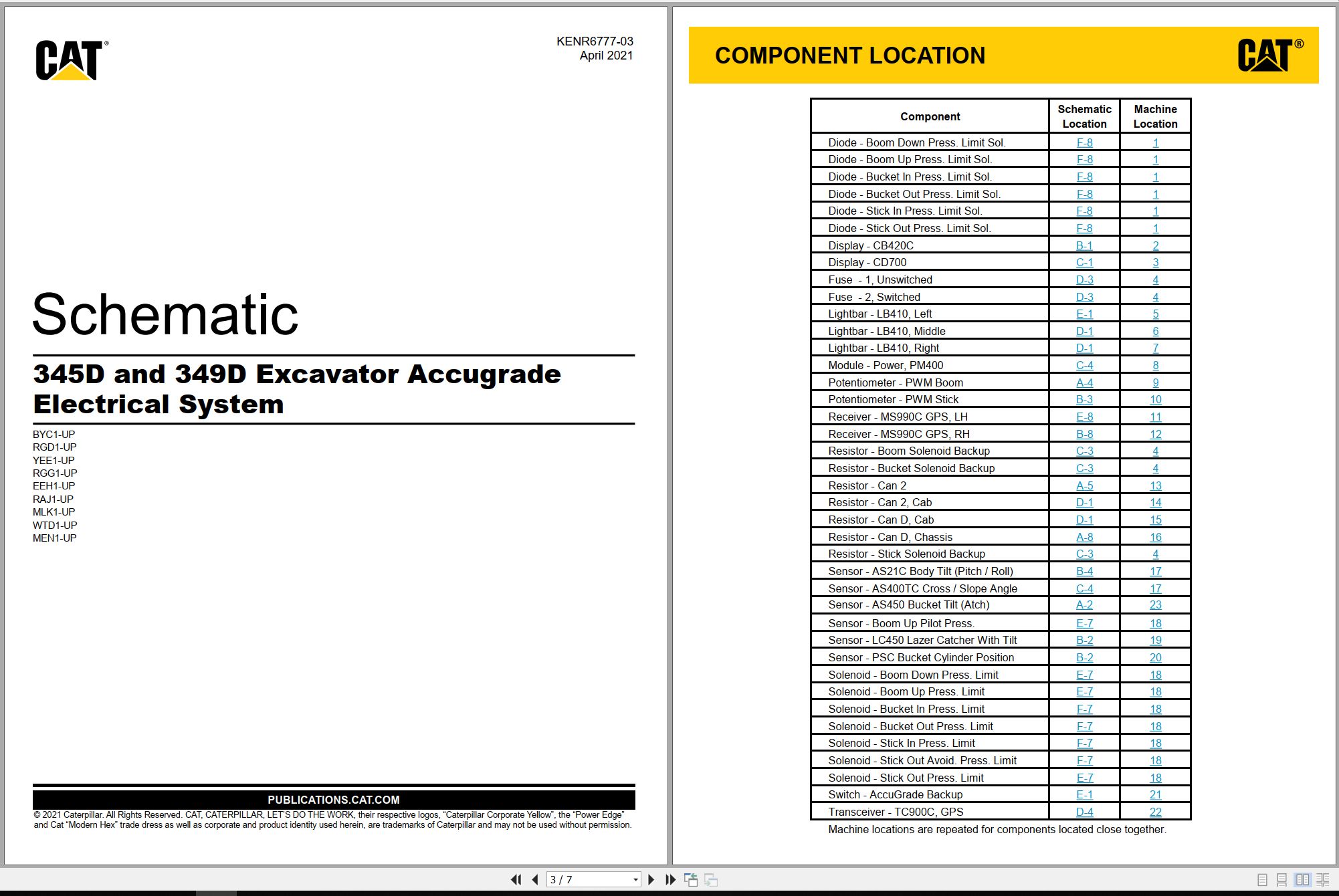 CAT Excavator 345D Electrical Hydraulic Schematic (1)
