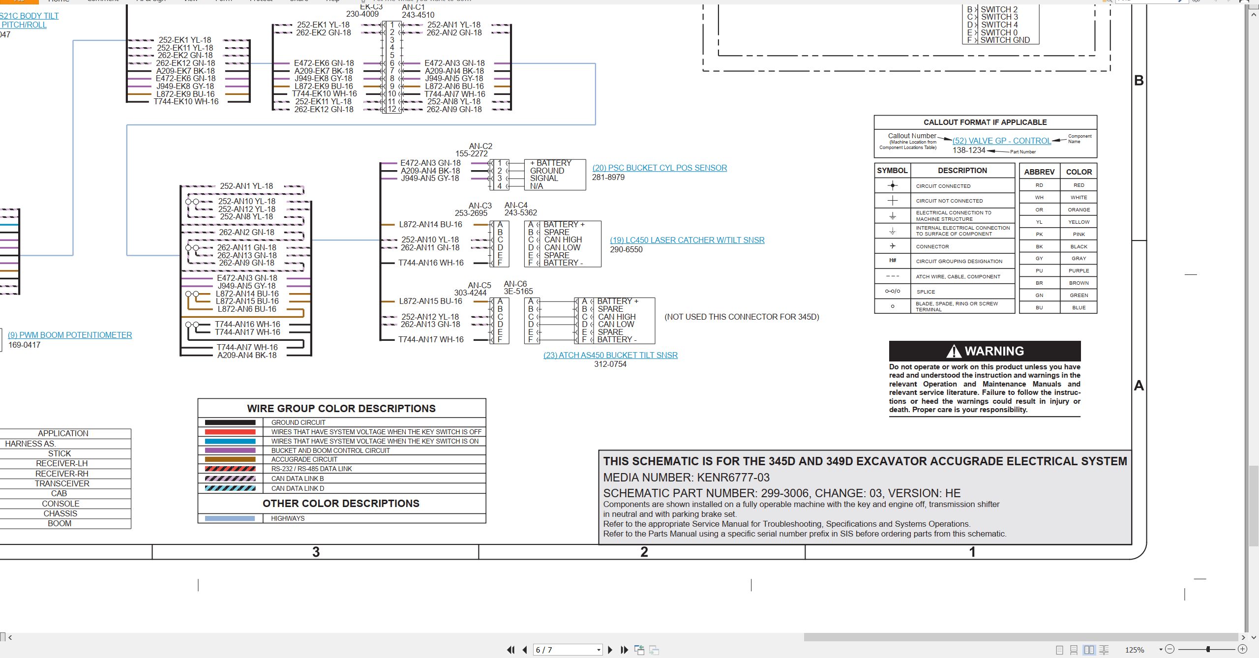 CAT Excavator 345D Electrical Hydraulic Schematic (2)