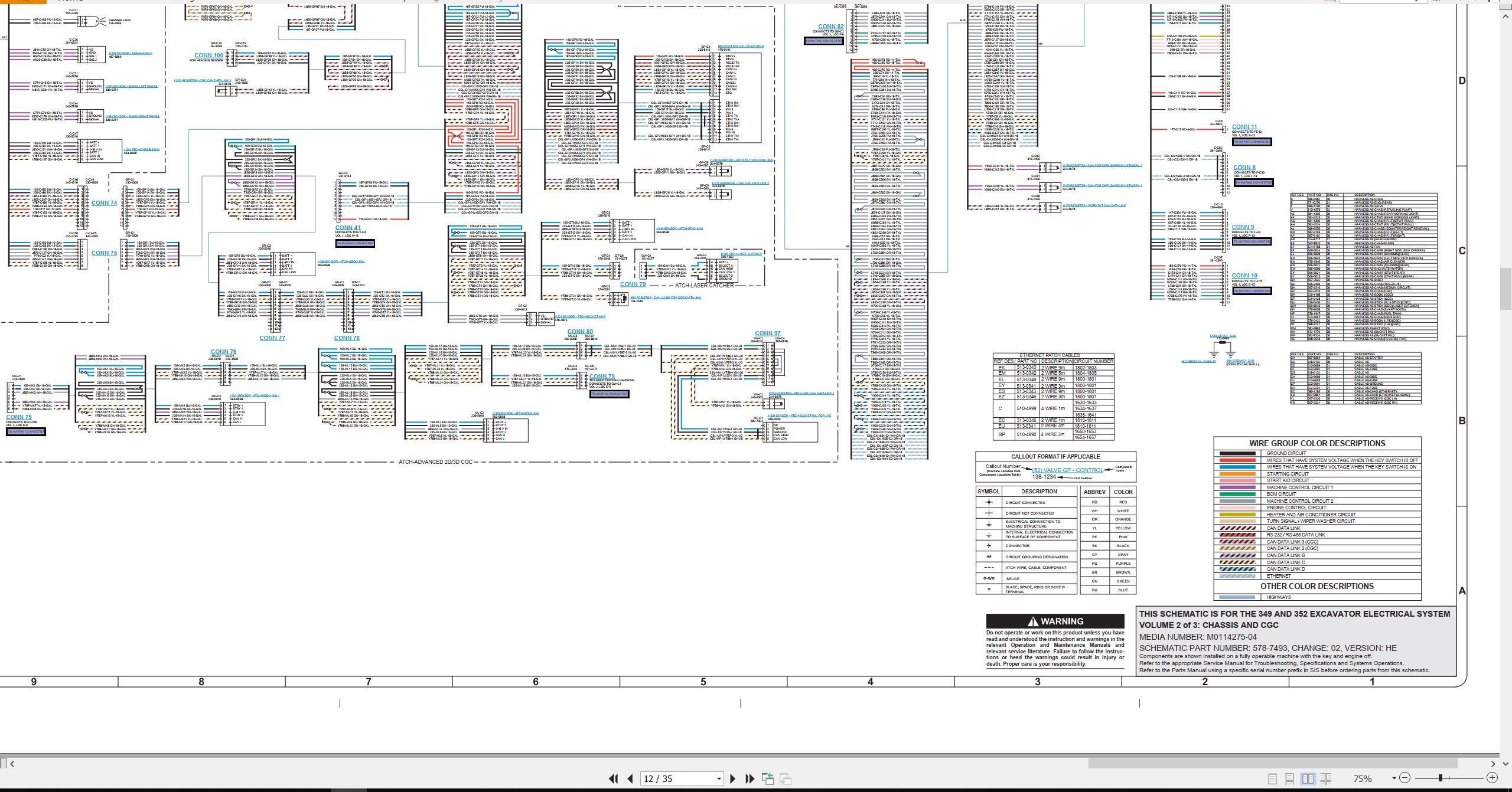 CAT Excavator 349 Electrical Hydraulic Schematic (2)