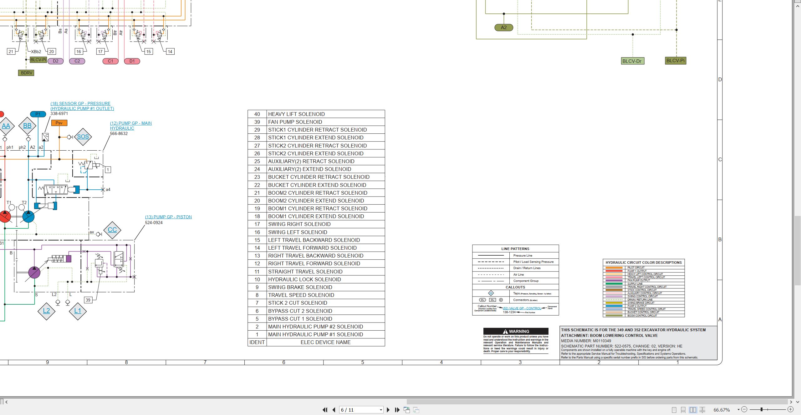 CAT Excavator 349 Electrical Hydraulic Schematic (3)