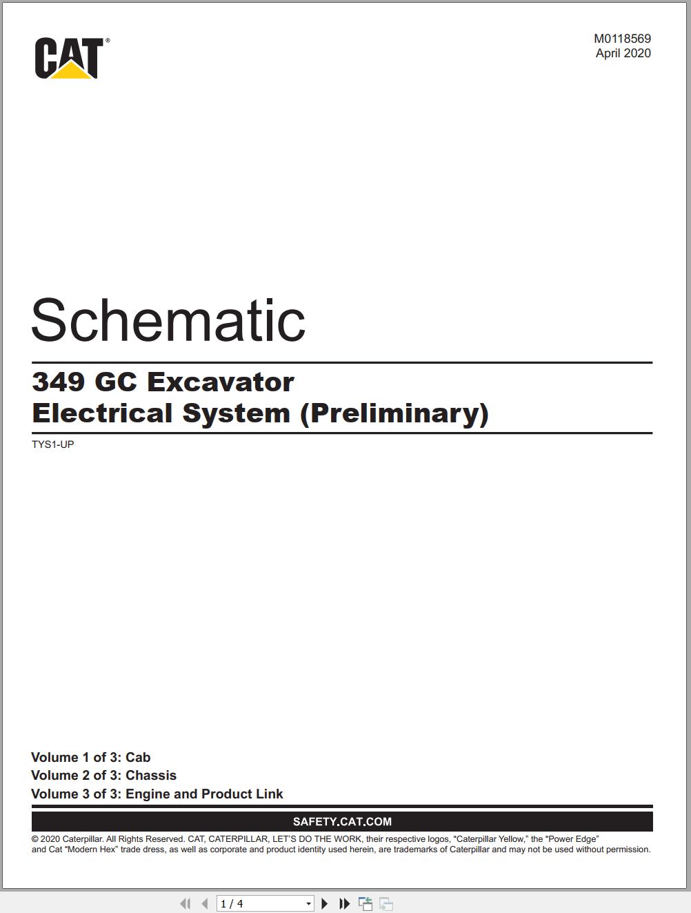 CAT Excavator 349 GC Electrical Hydraulic Schematic (1)