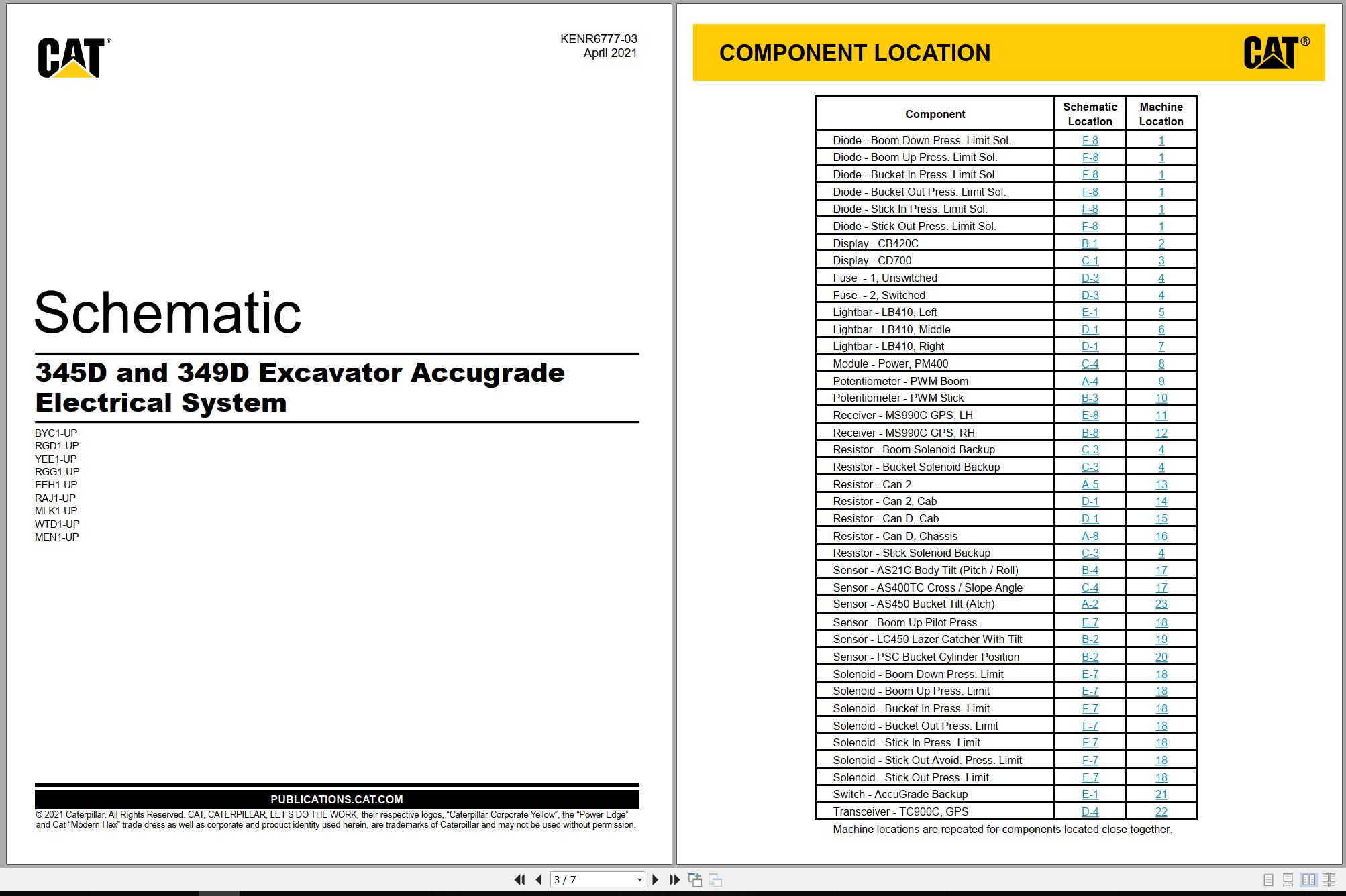 CAT Excavator 349D Electrical Hydraulic Schematic (1)