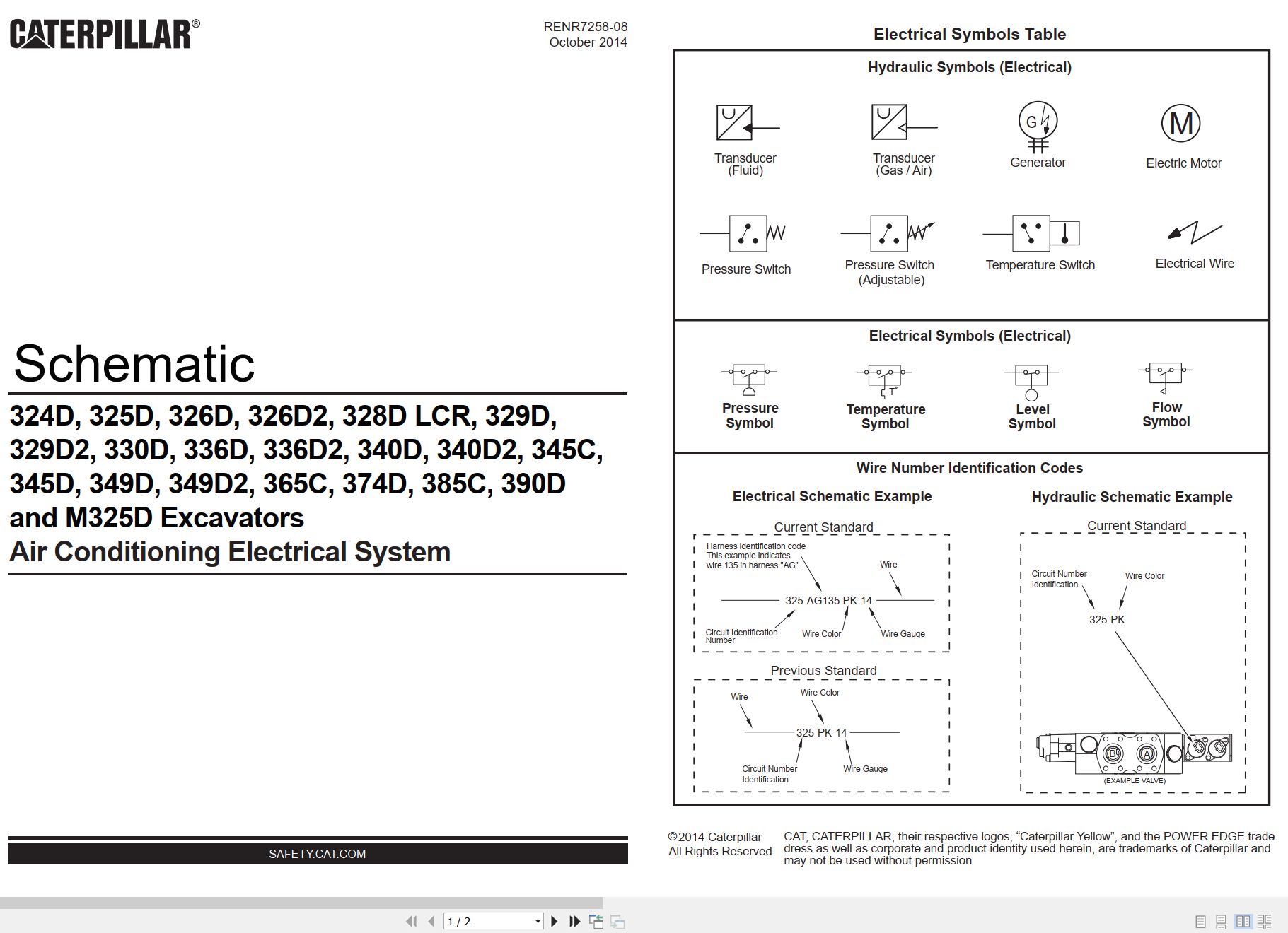 CAT Excavator 349D2 Electrical Hydraulic Schematic (1)
